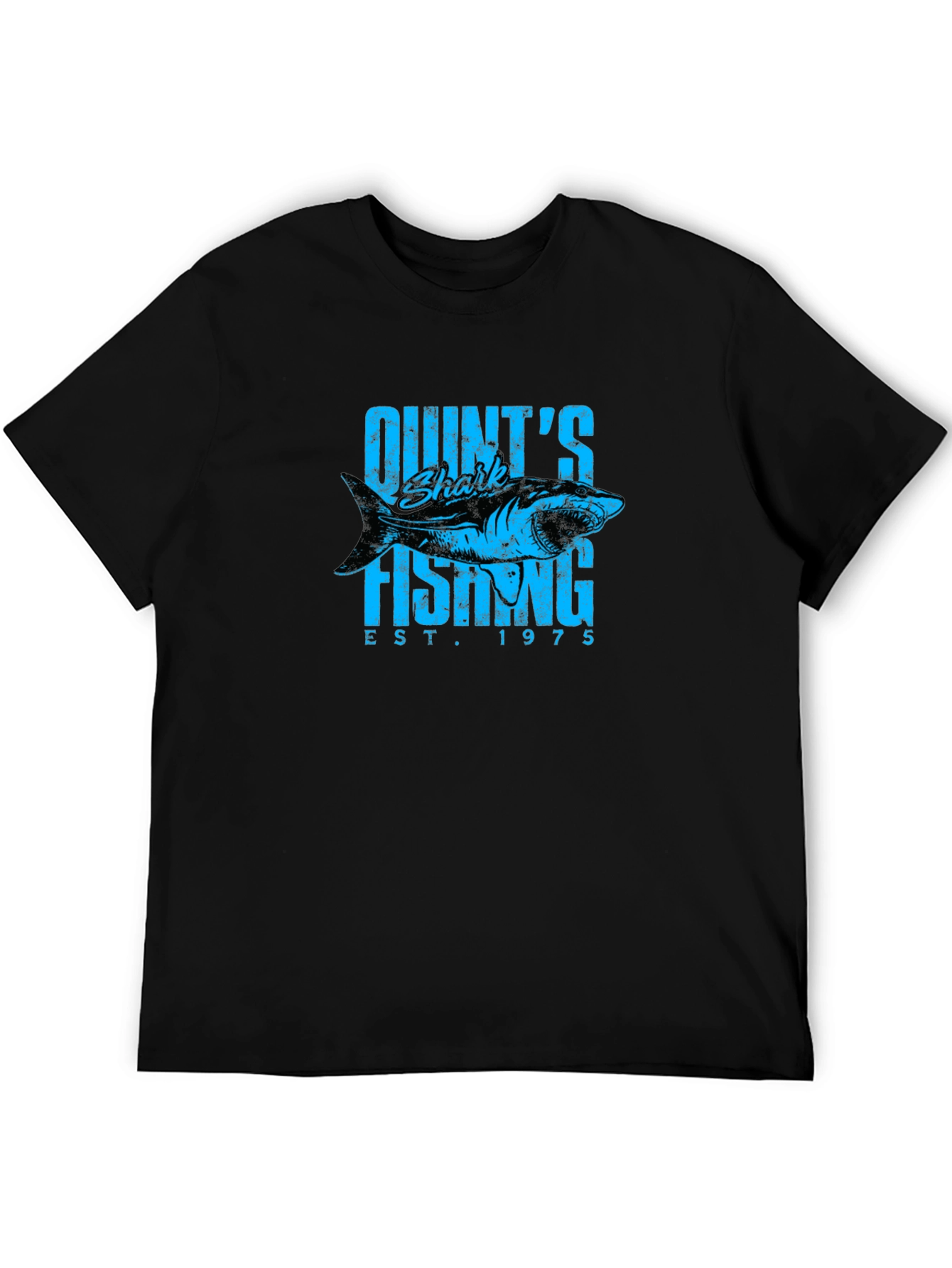 Quints Shark Fishing Est. 1975 Black T-Shirt