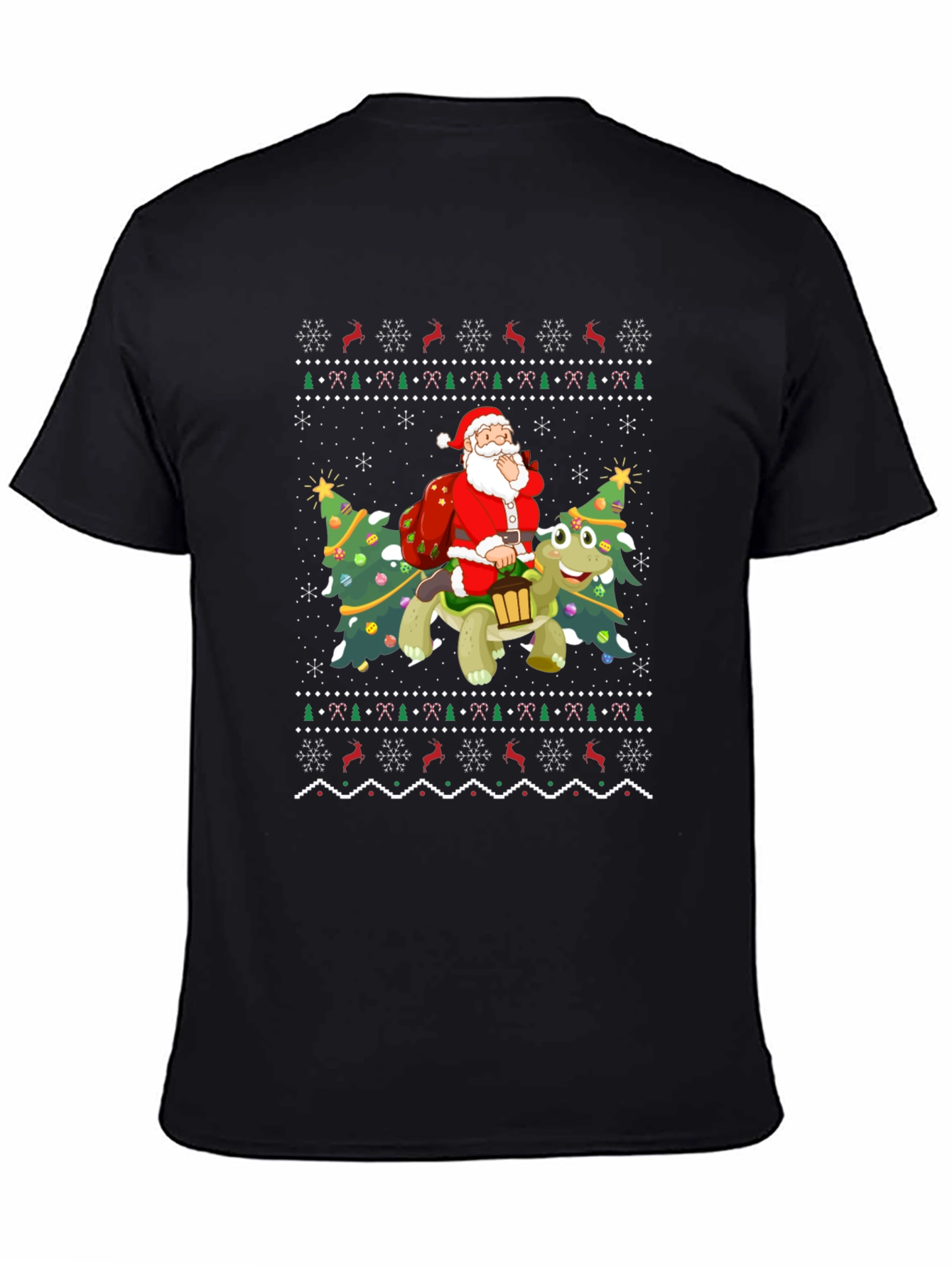 Festive Santa Turtle Ugly Christmas T-Shirt