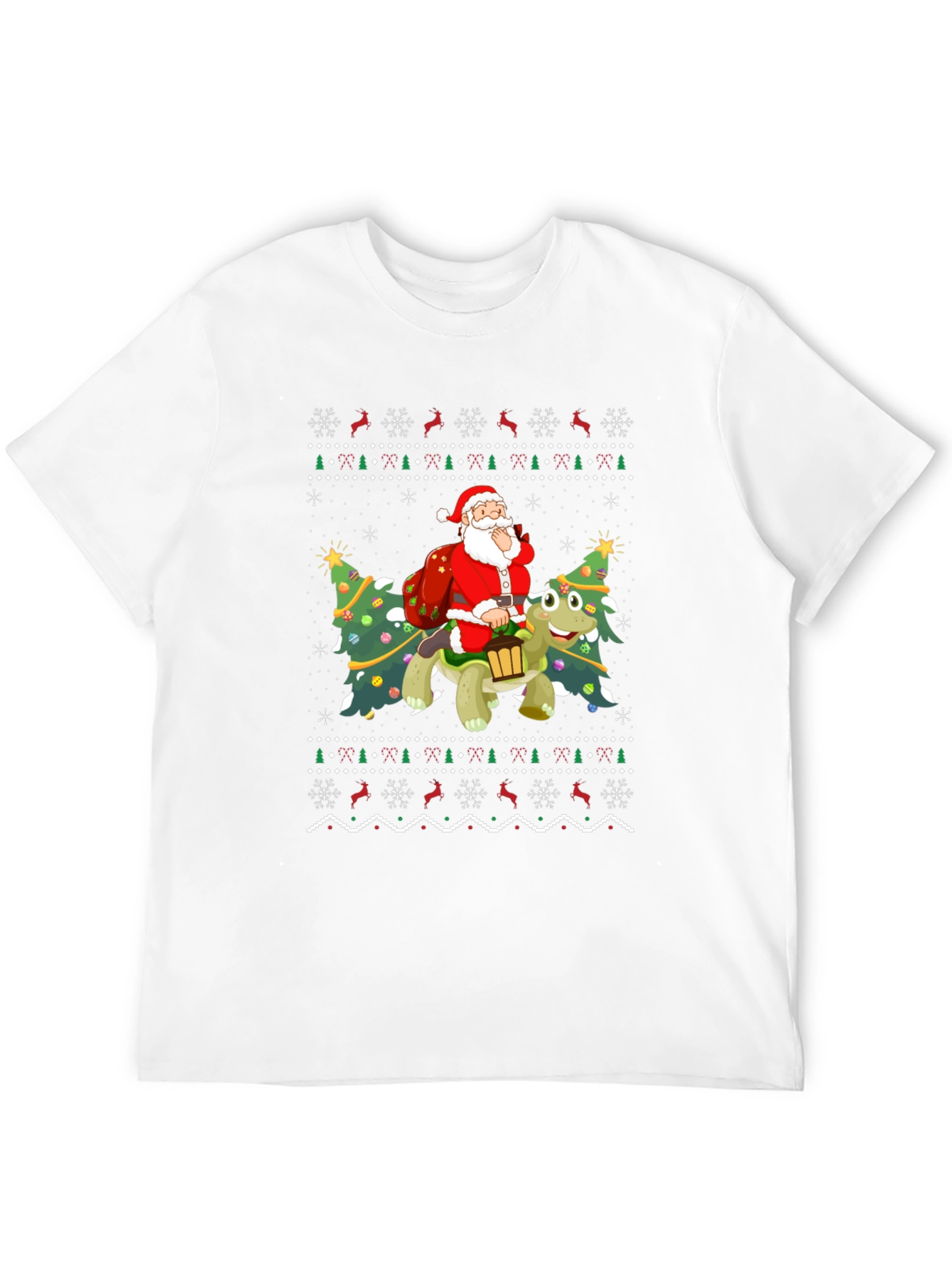 Festive Santa Turtle Ugly Christmas T-Shirt