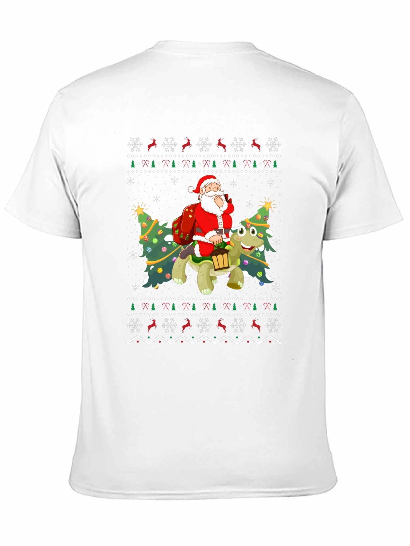 Festive Santa Turtle Ugly Christmas T-Shirt