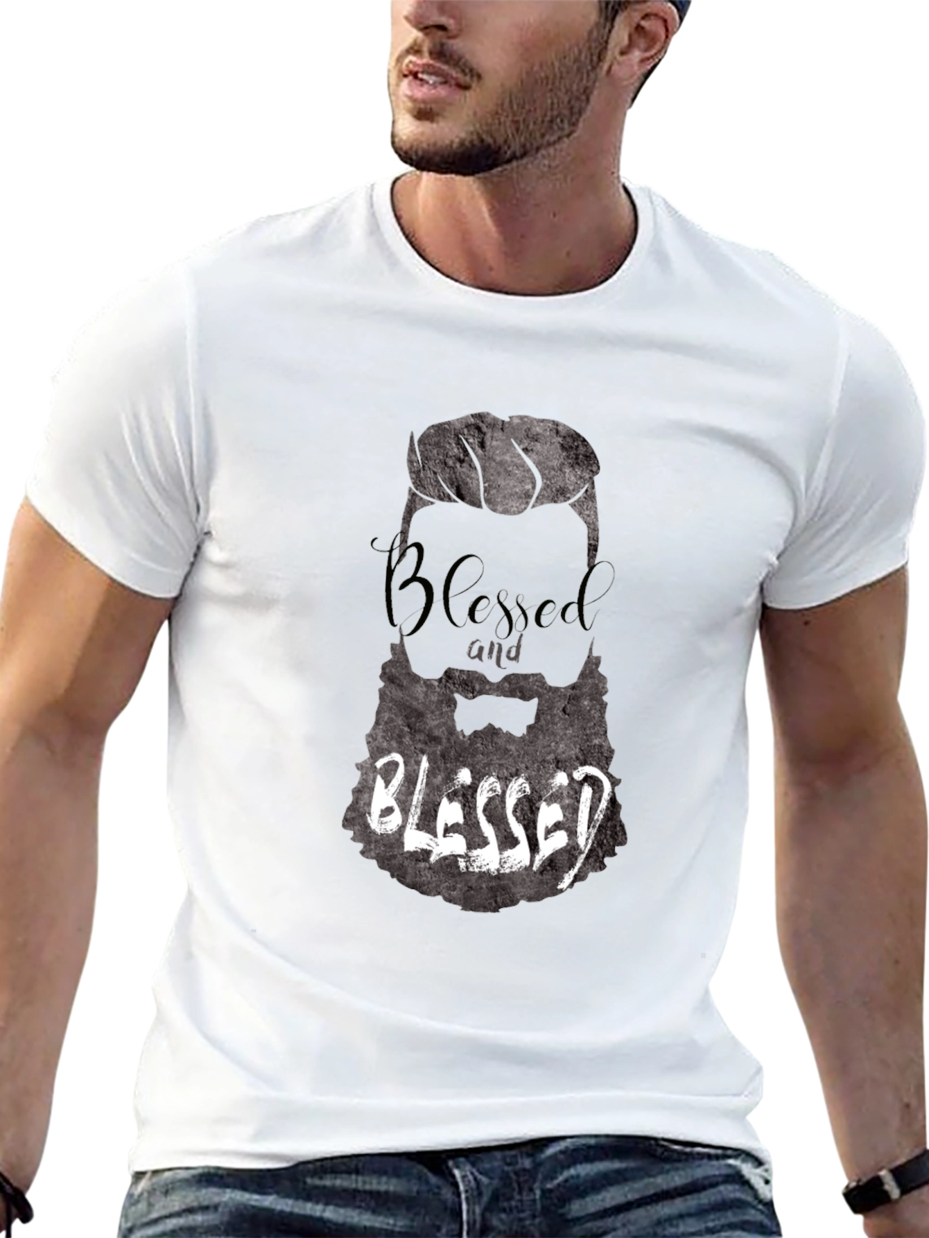 Blessed Beard Graphic T-Shirt - Mens Black Tee