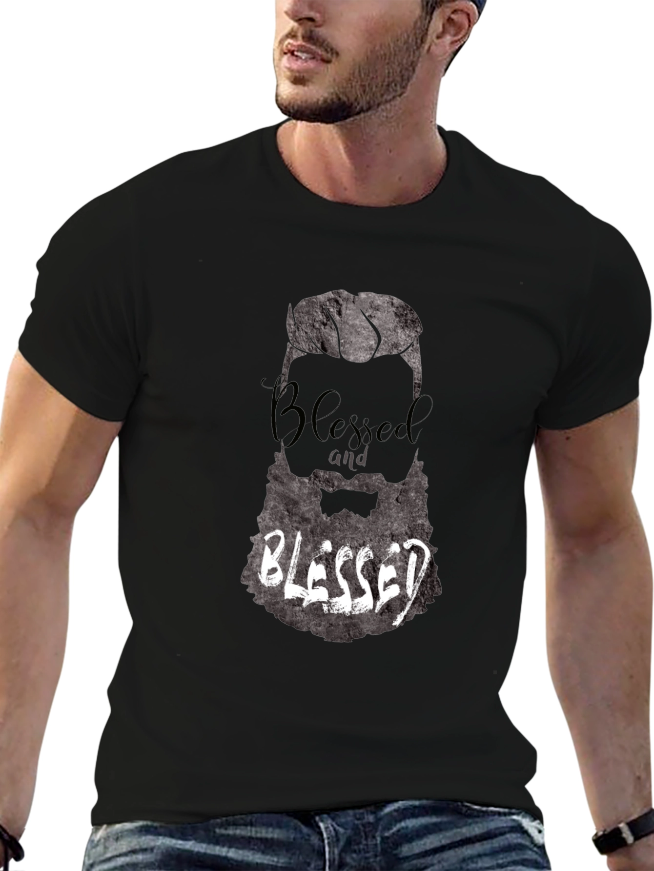 Blessed Beard Graphic T-Shirt - Mens Black Tee