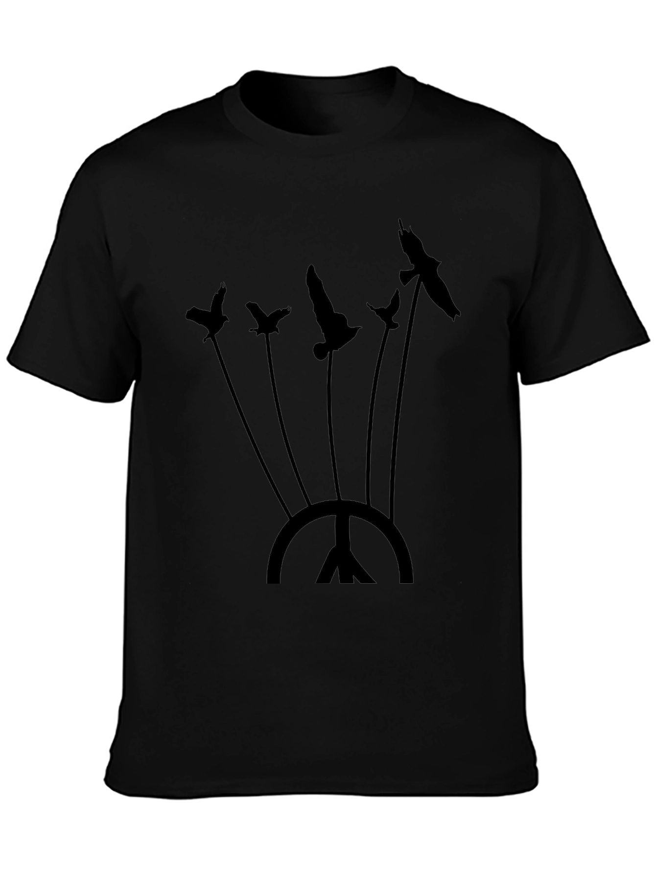 Black Bird Graphic Print T-Shirt