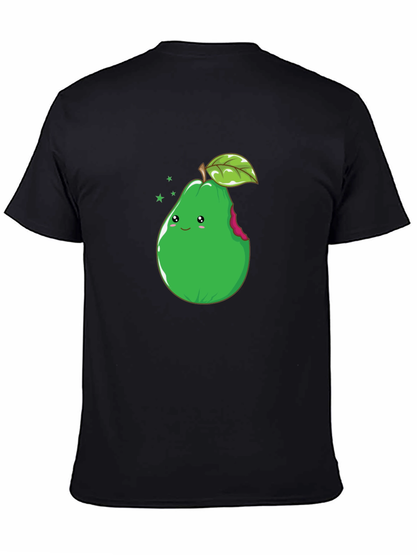 Cute Pear Graphic Tee - Black Cotton T-Shirt