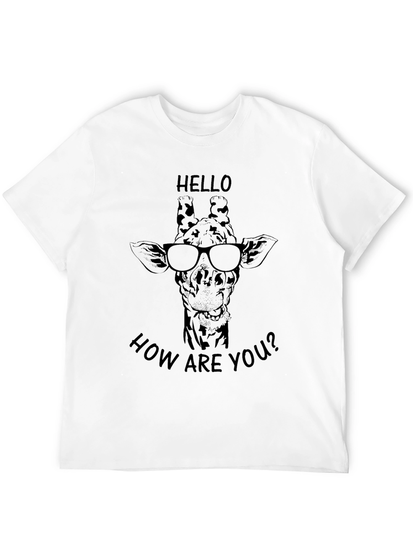 Giraffe with Glasses T-Shirt - Hello How Are You?