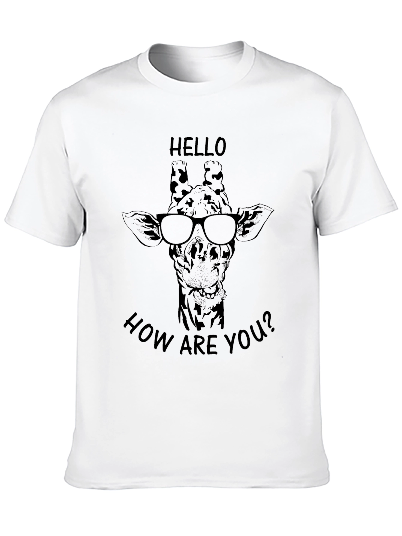 Giraffe with Glasses T-Shirt - Hello How Are You?