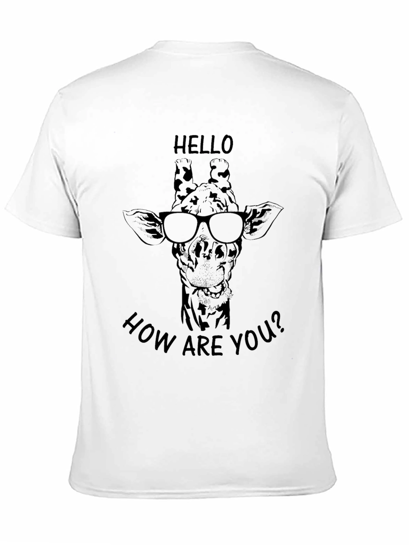Giraffe with Glasses T-Shirt - Hello How Are You?