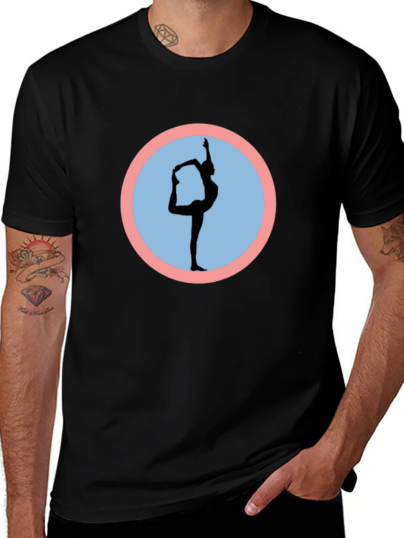 Yoga Pose Graphic Black T-Shirt