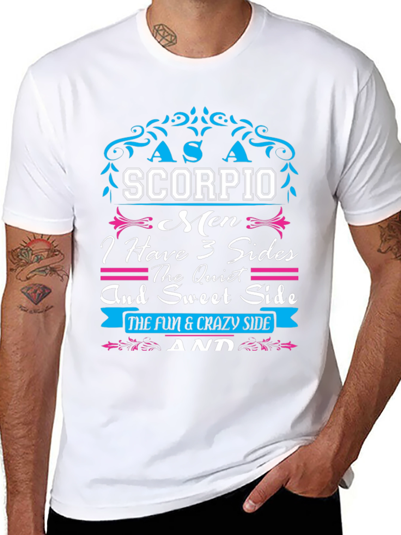 Scorpio Men 3 Sides Graphic T-Shirt