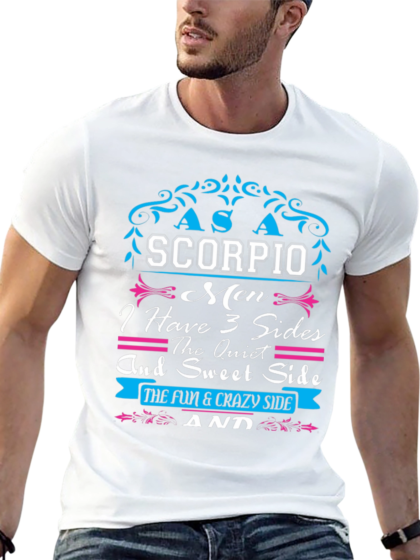 Scorpio Men 3 Sides Graphic T-Shirt