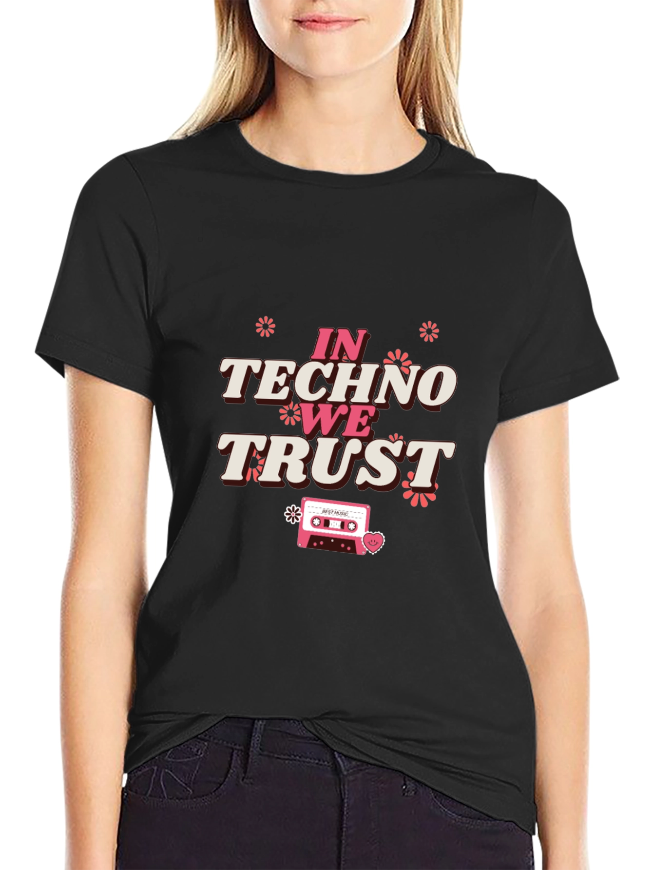 In Techno We Trust Graphic Tee - Black