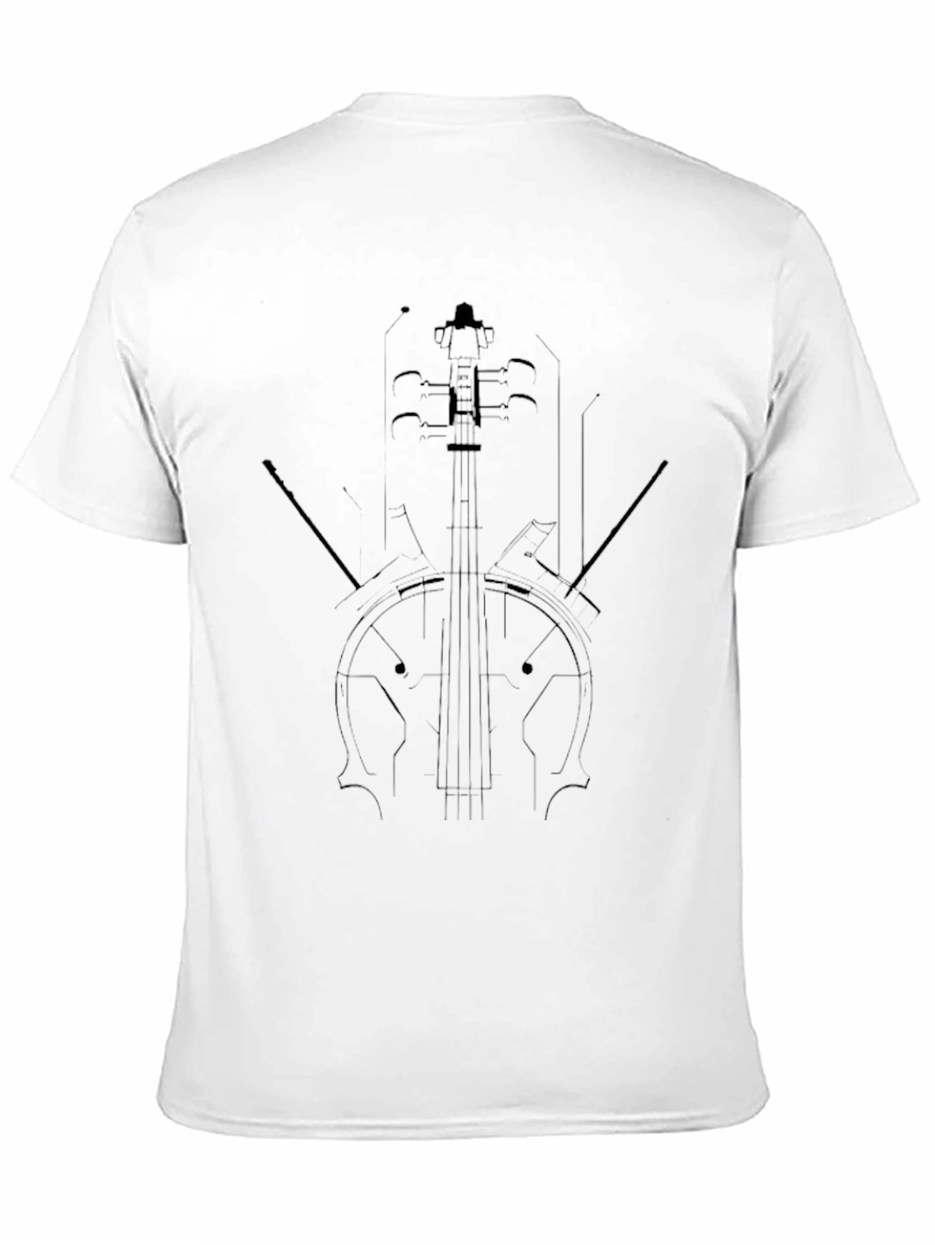 Classic Violin Line Art Black Tee