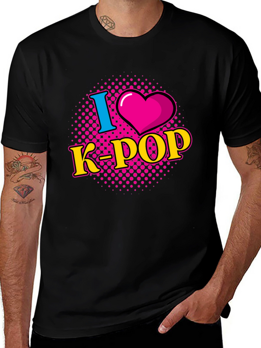 I Love K-Pop Graphic Tee - Trendy Music Fan T-Shirt