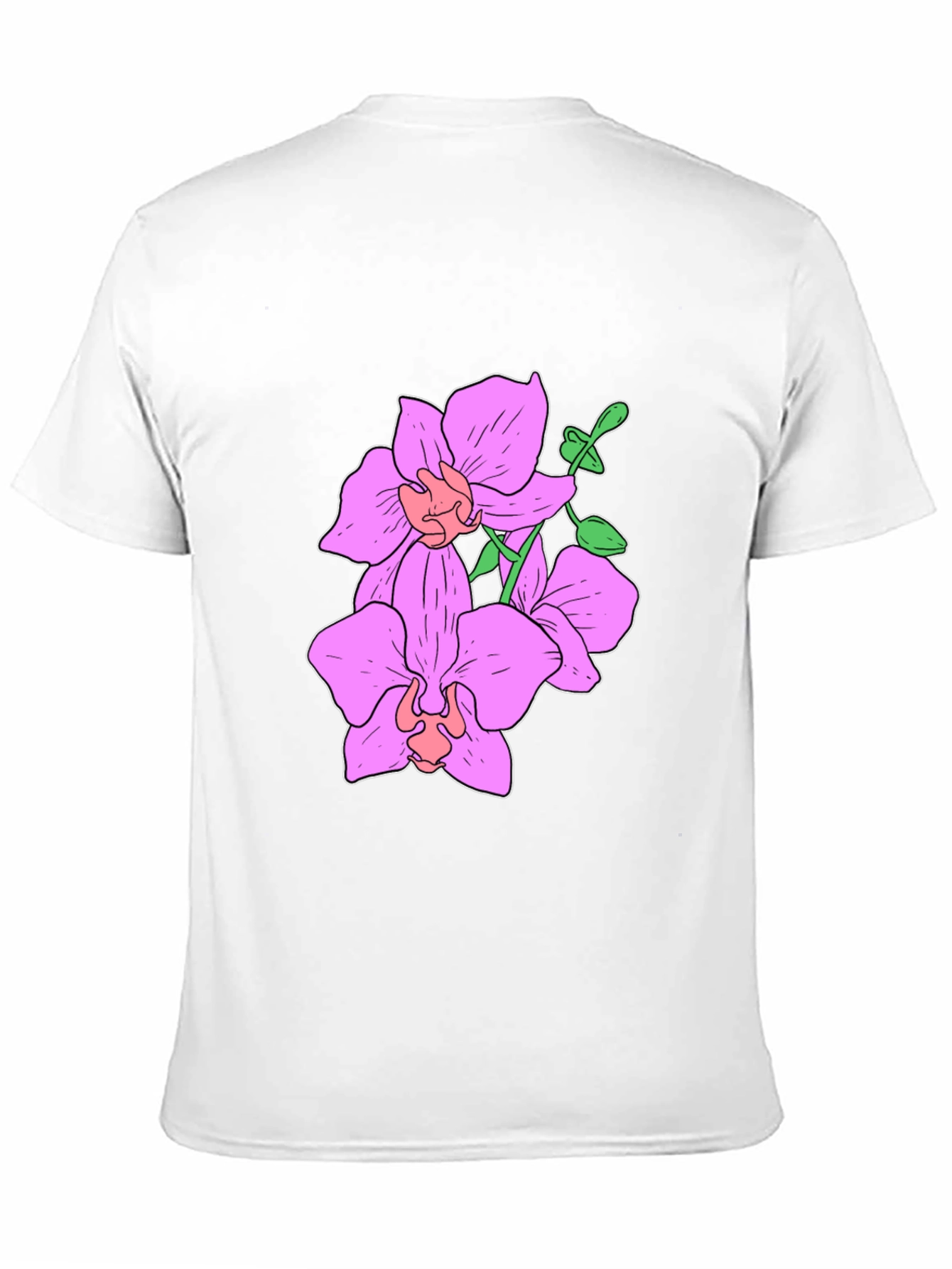 Floral Orchid Graphic Tee - Black