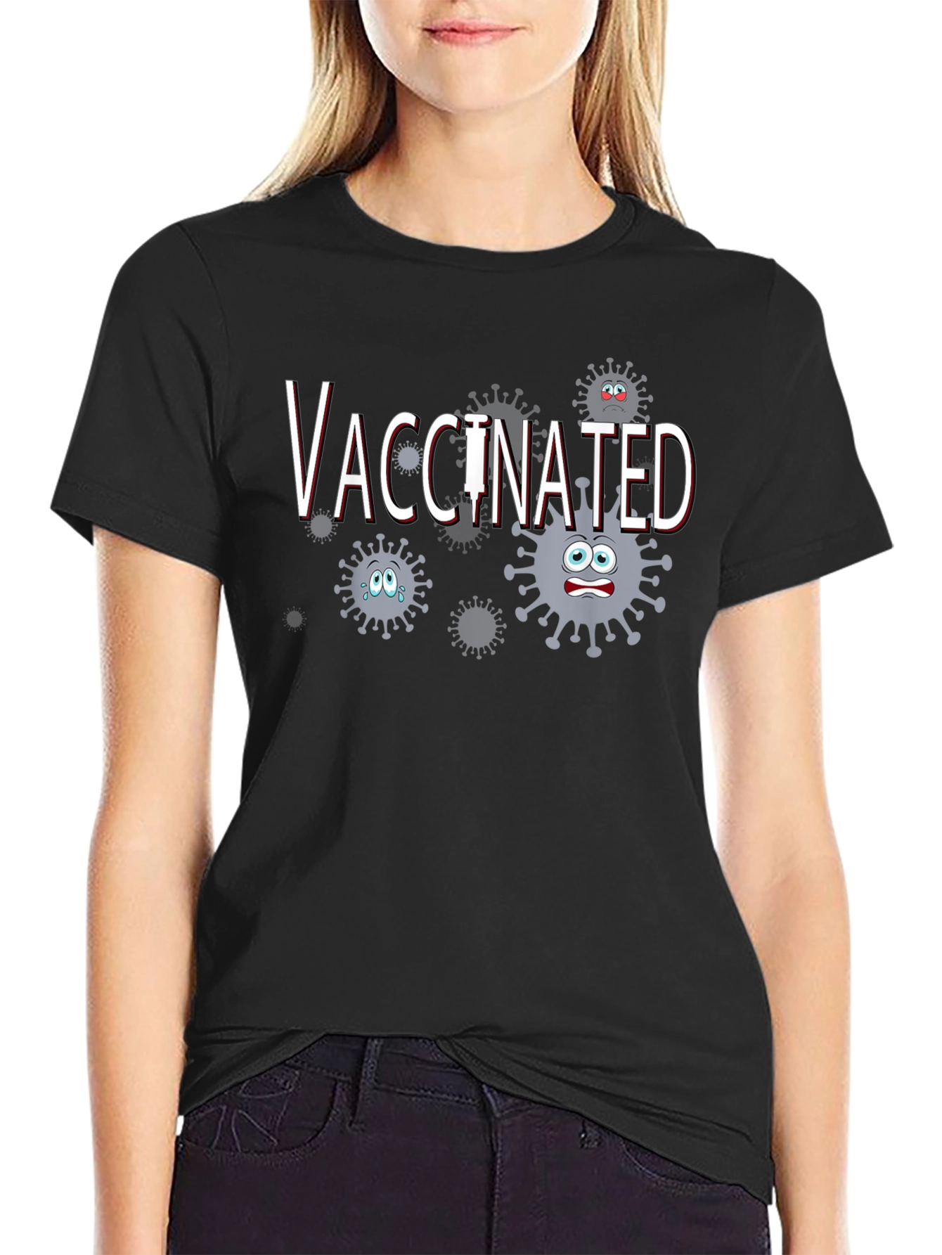 Vaccinated Cartoon Virus T-Shirt
