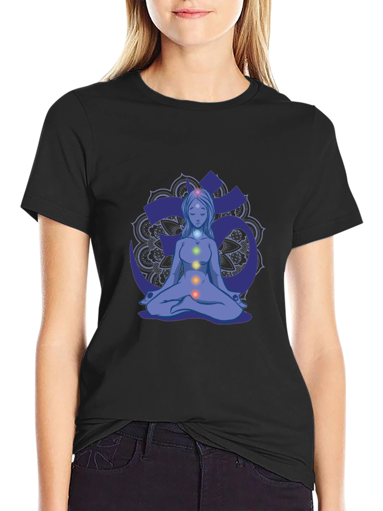 Chakra Meditation Black T-Shirt