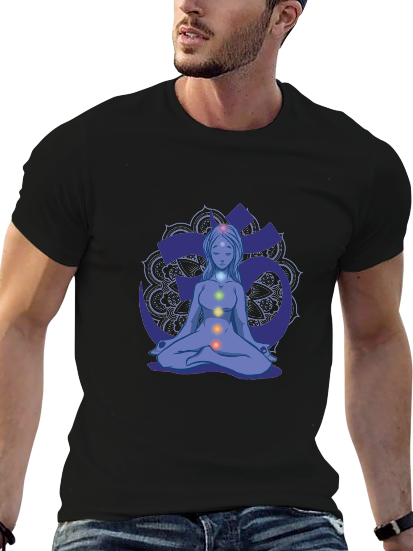 Chakra Meditation Black T-Shirt
