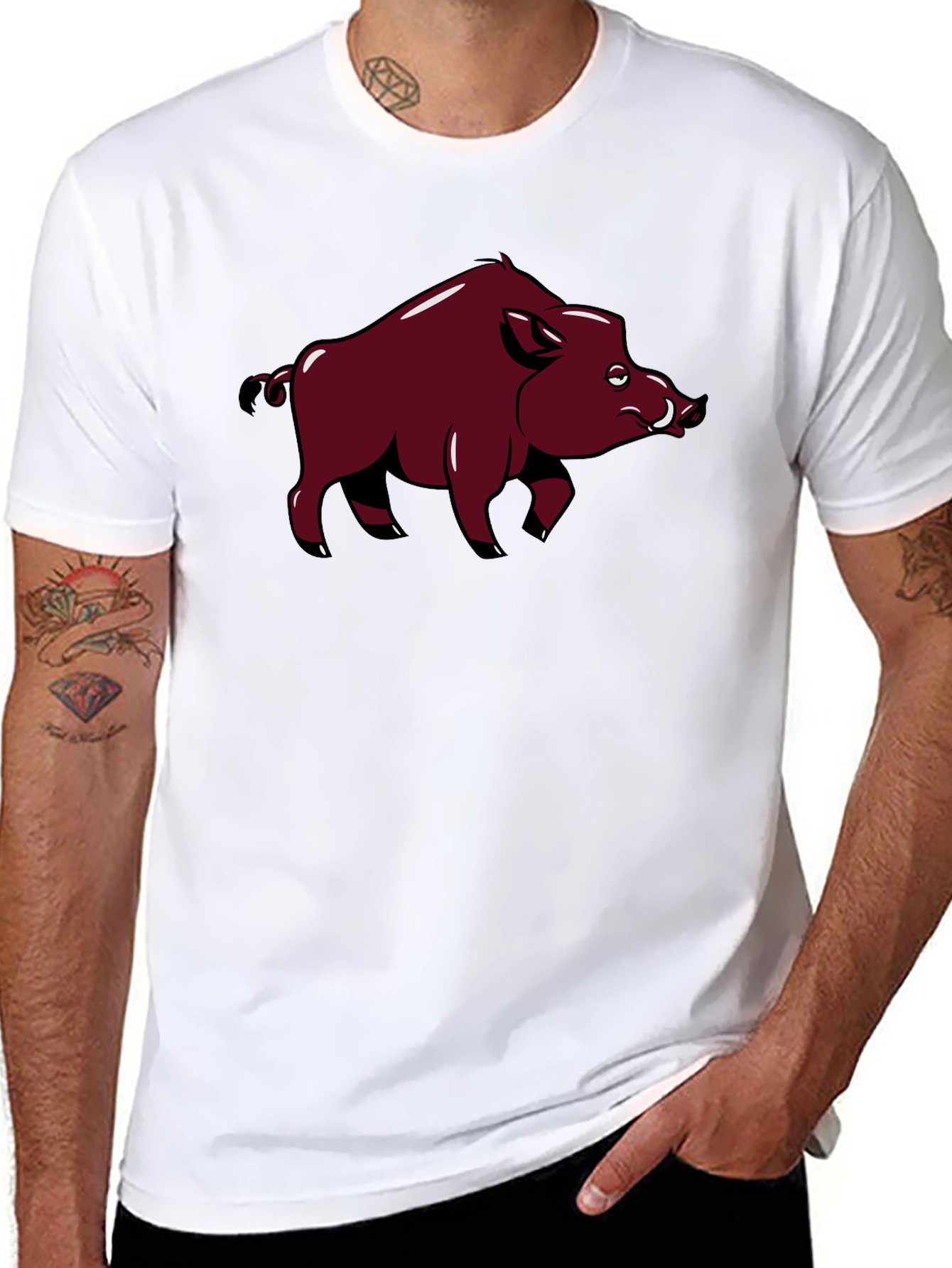 Boar Graphic Tee - Classic Black Cotton T-Shirt
