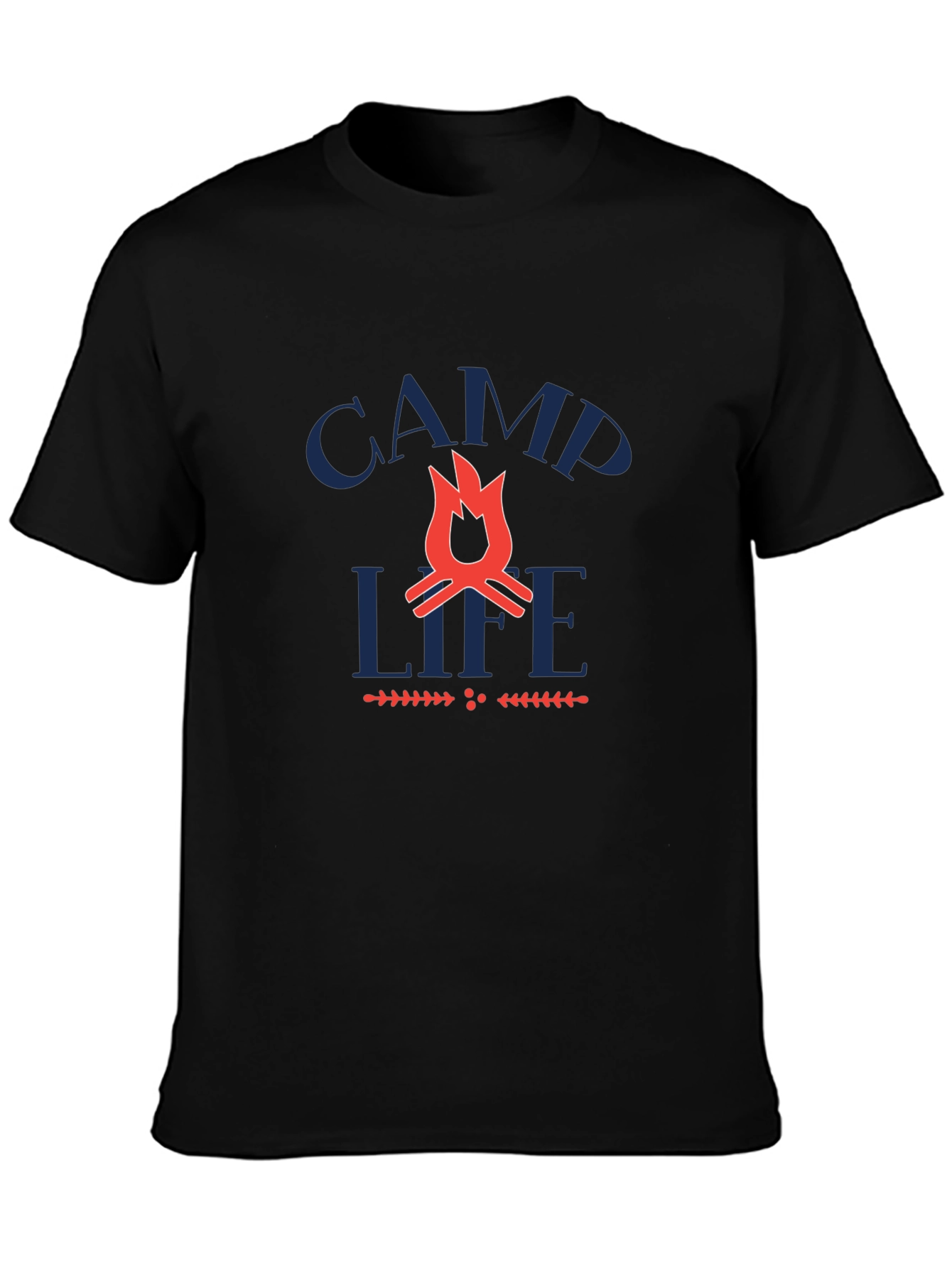 Camp Life Graphic Tee -  Black Crewneck T-Shirt