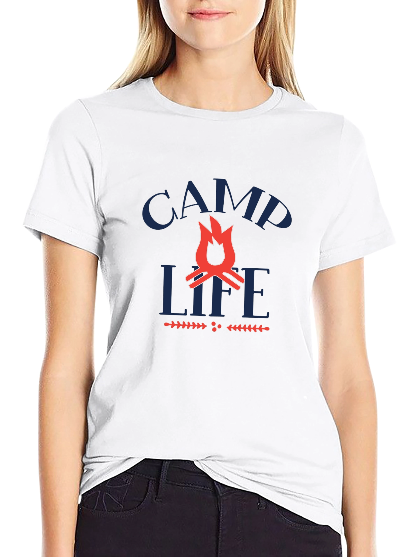 Camp Life Graphic Tee -  Black Crewneck T-Shirt