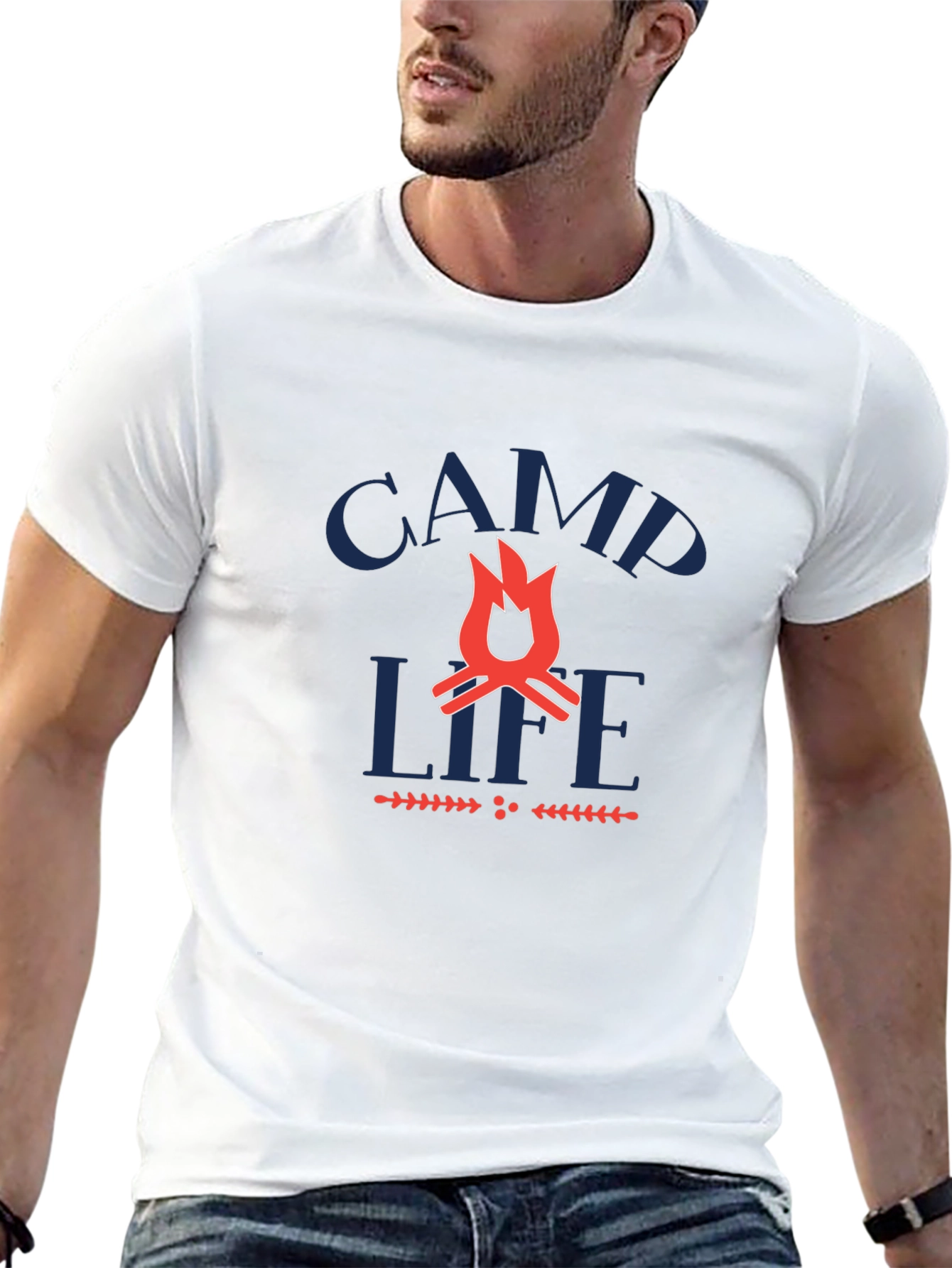 Camp Life Graphic Tee -  Black Crewneck T-Shirt