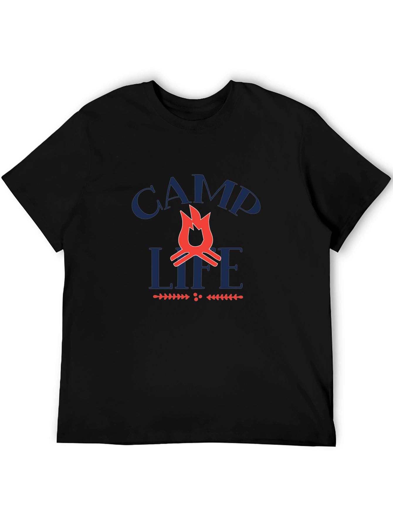 Camp Life Graphic Tee -  Black Crewneck T-Shirt