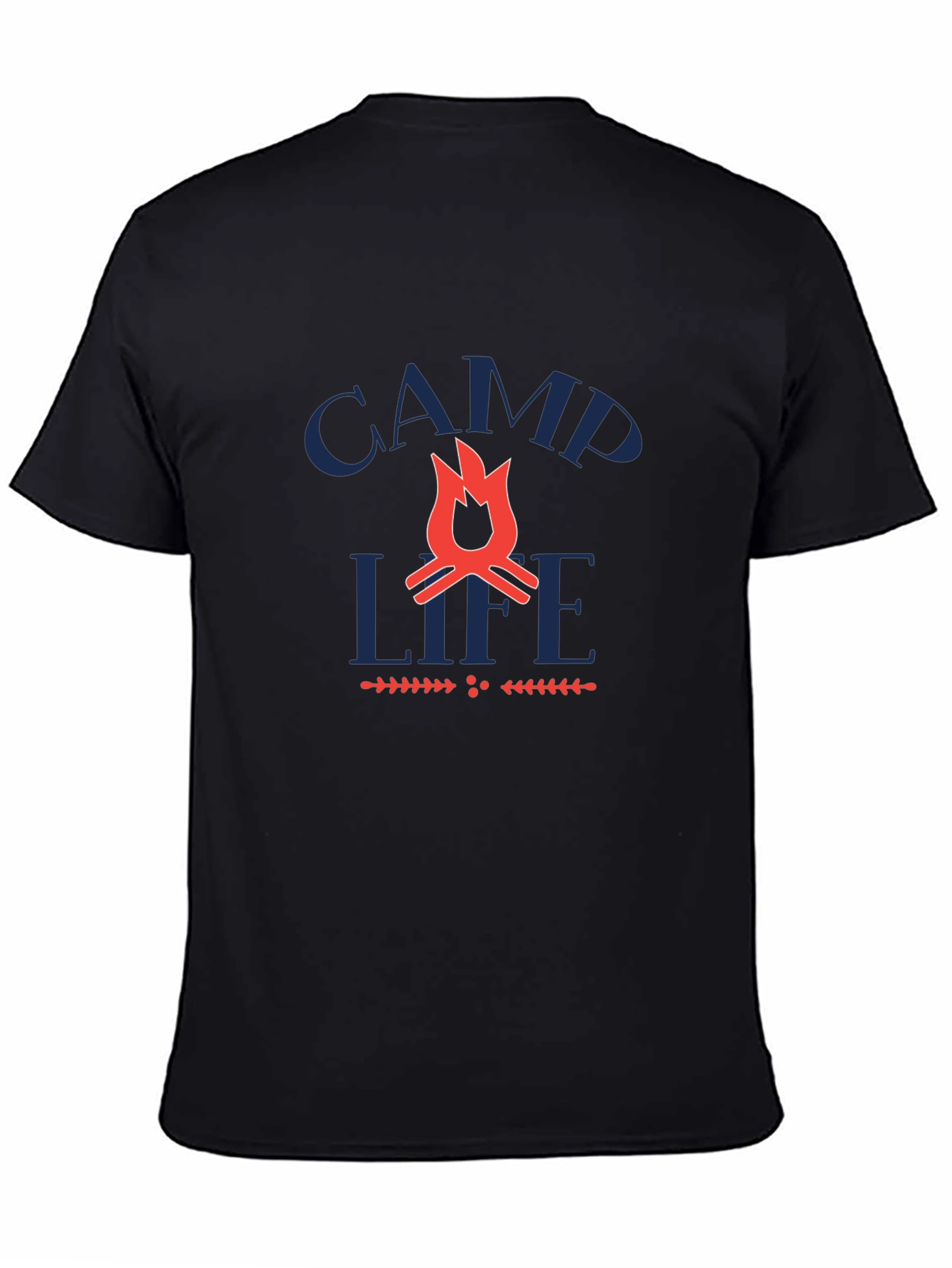 Camp Life Graphic Tee -  Black Crewneck T-Shirt