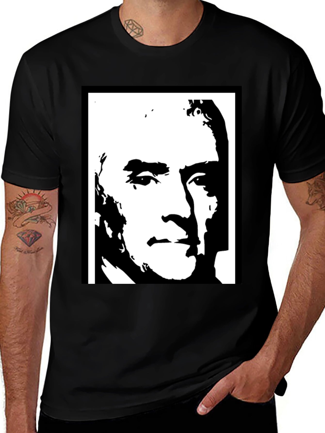Bold Graphic Tee - Monochrome Portrait Design