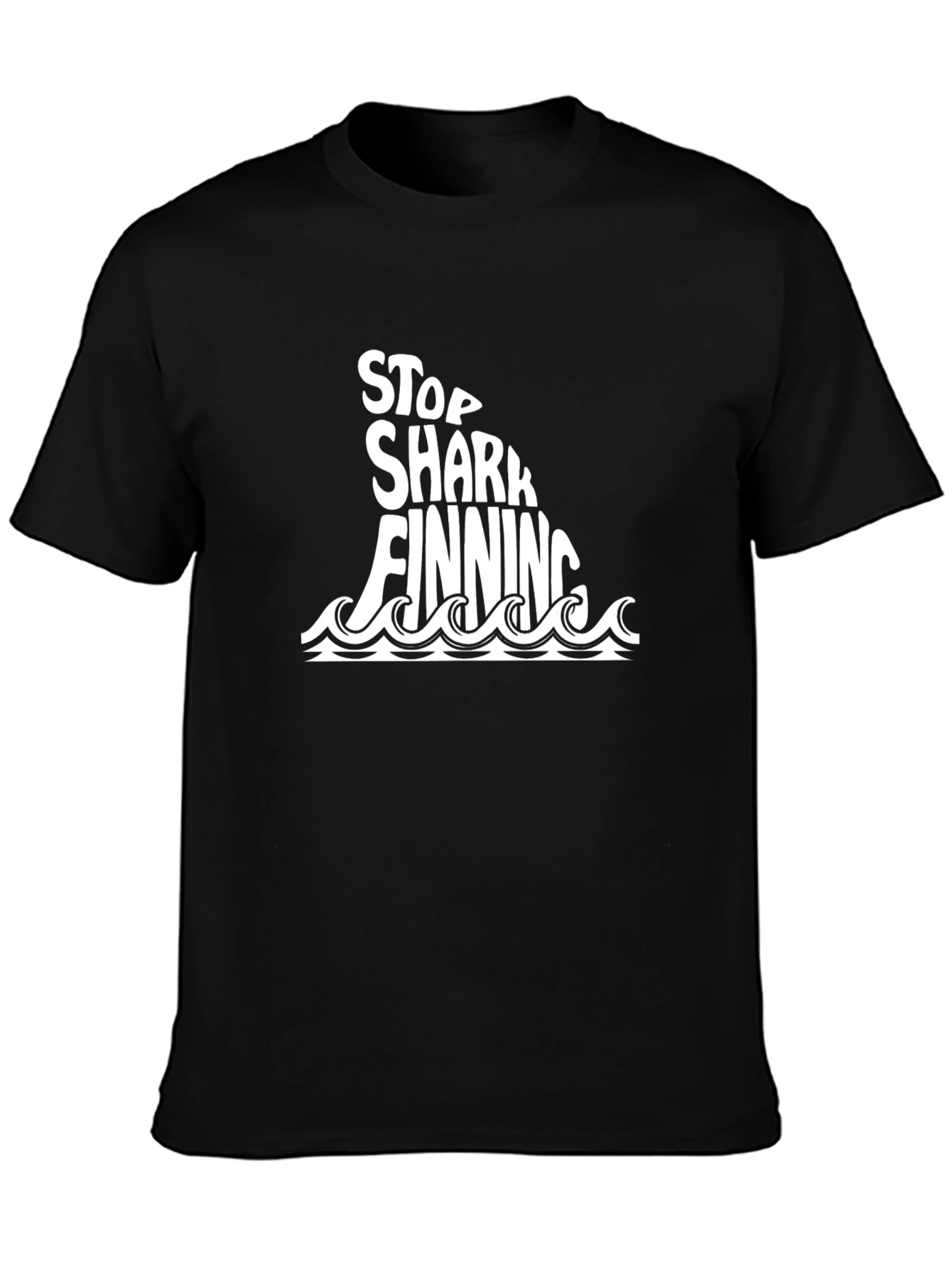 Stop Shark Finning Graphic T-Shirt - Black