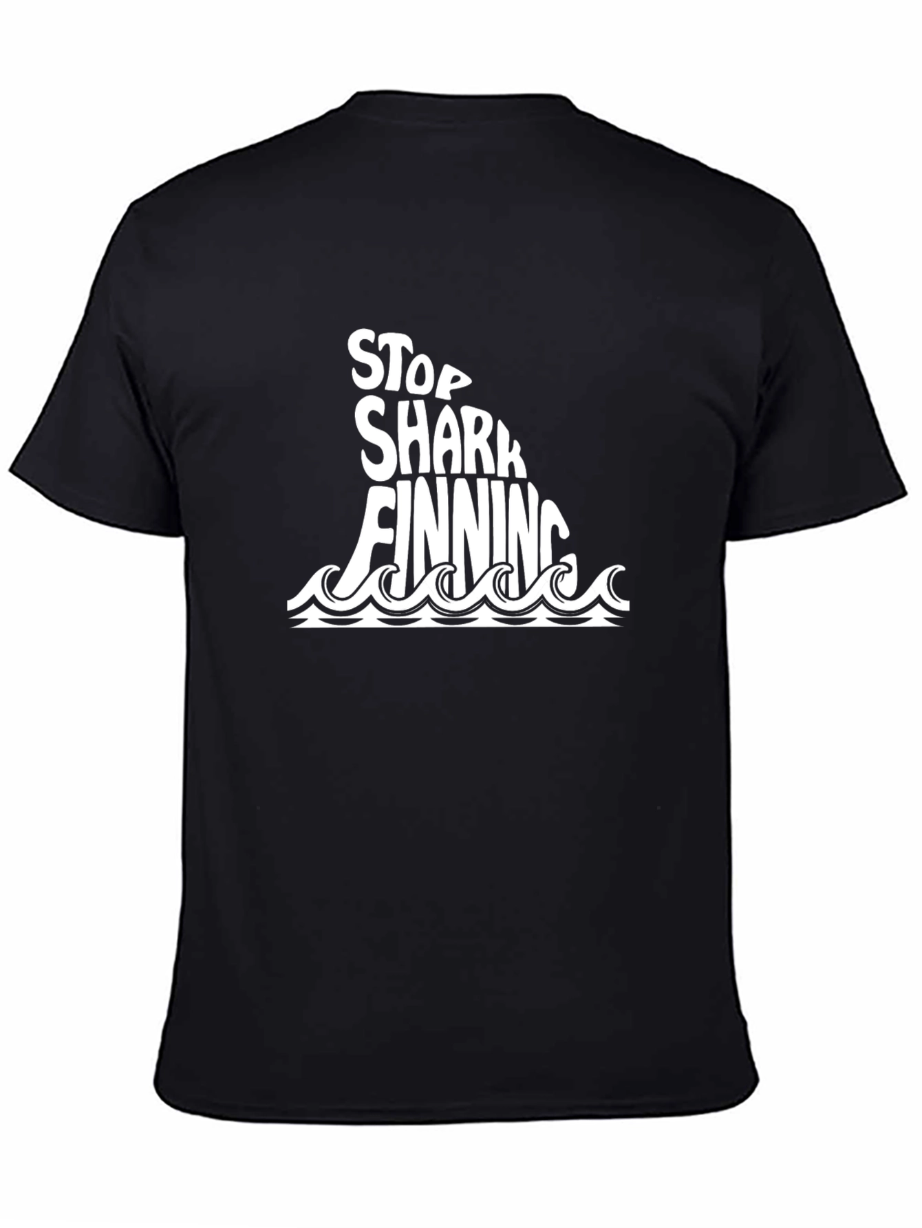 Stop Shark Finning Graphic T-Shirt - Black