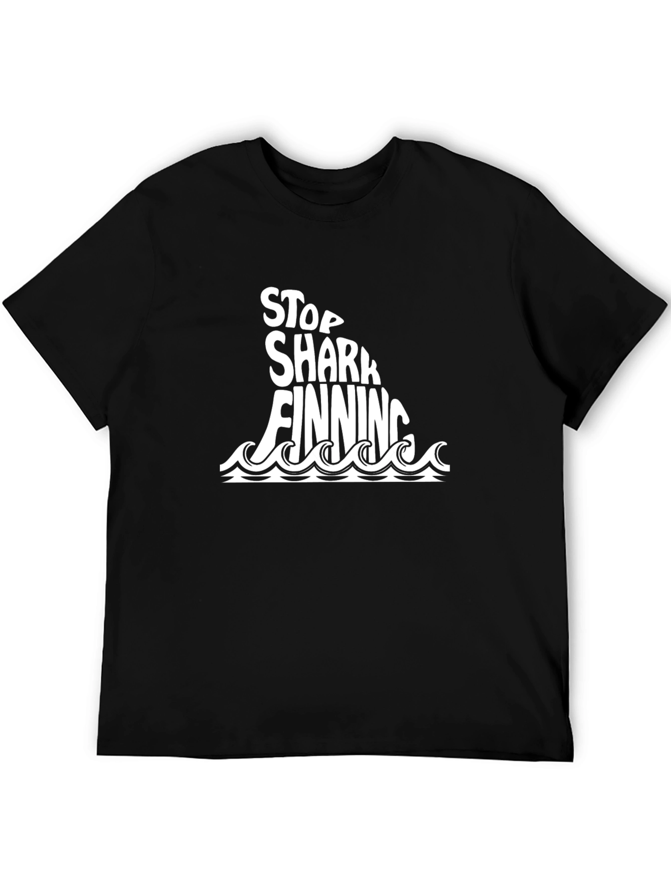 Stop Shark Finning Graphic T-Shirt - Black