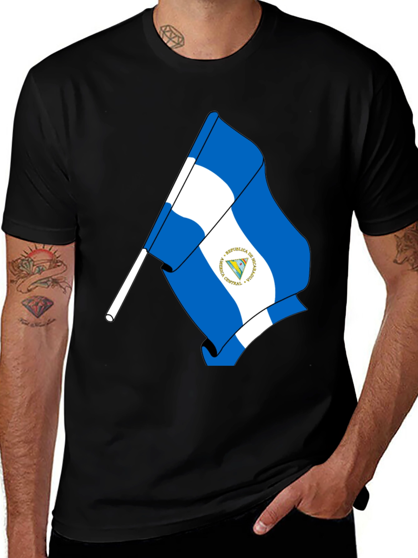 Nicaragua Flag Graphic T-Shirt