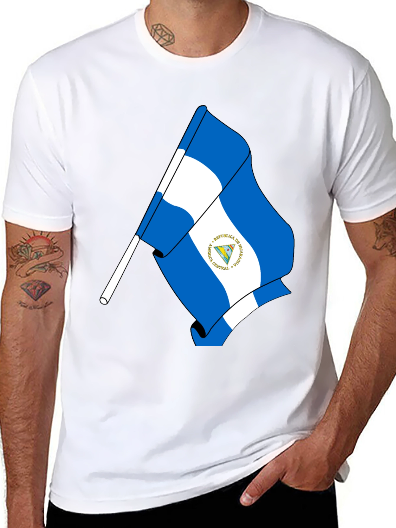 Nicaragua Flag Graphic T-Shirt