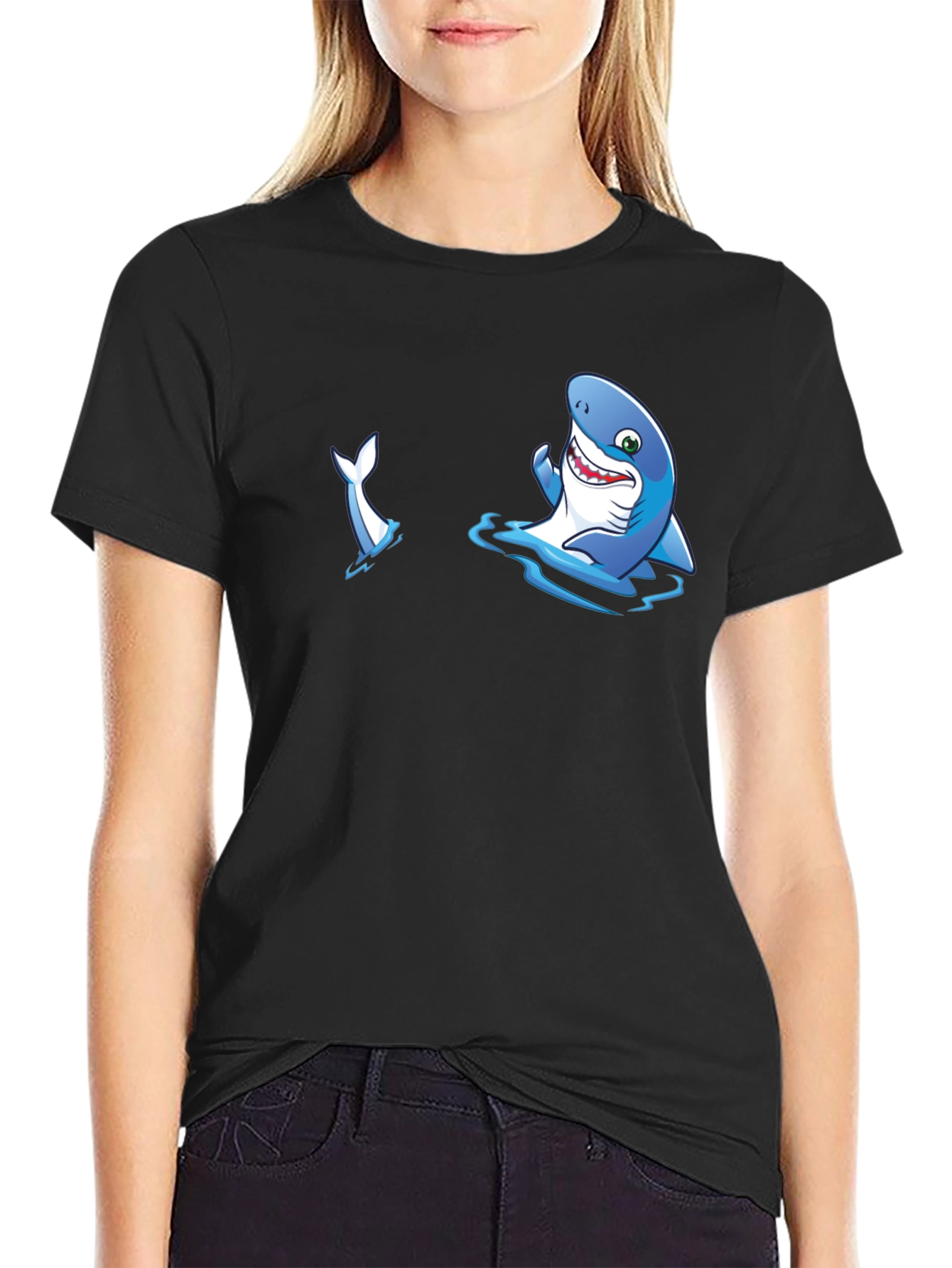 Shark Graphic T-Shirt - Mens Black Tee
