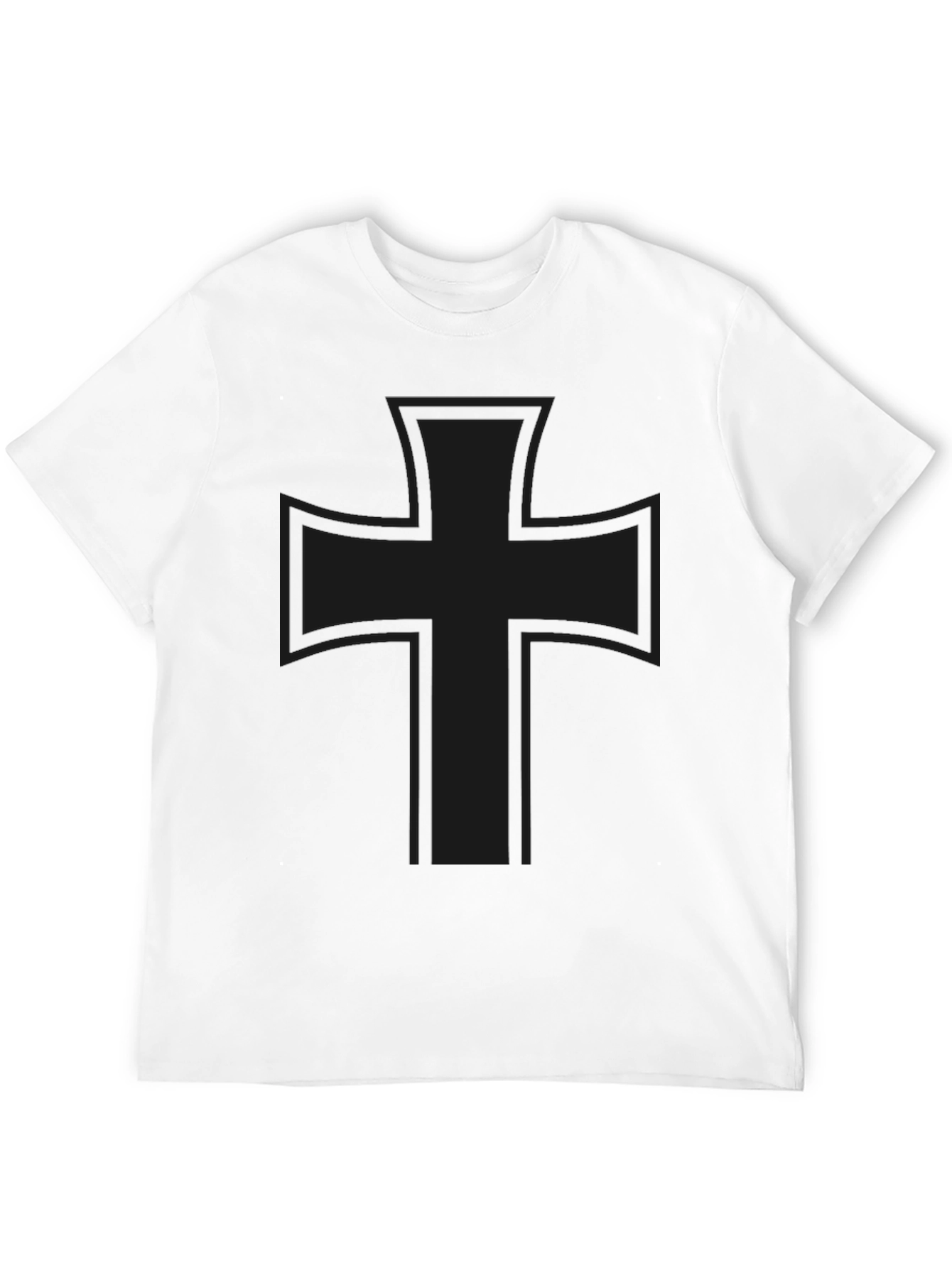 Black T-Shirt with Iron Cross Design