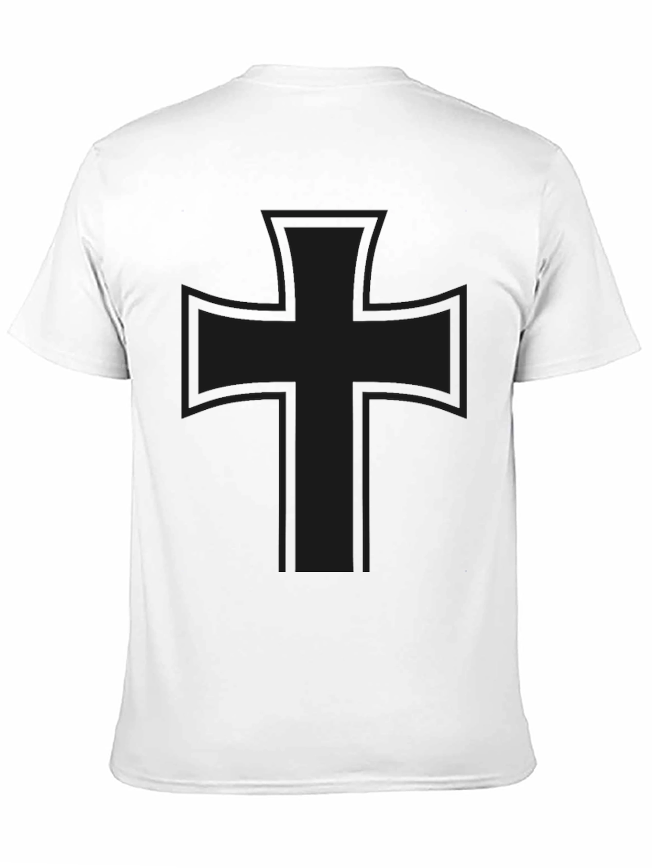 Black T-Shirt with Iron Cross Design