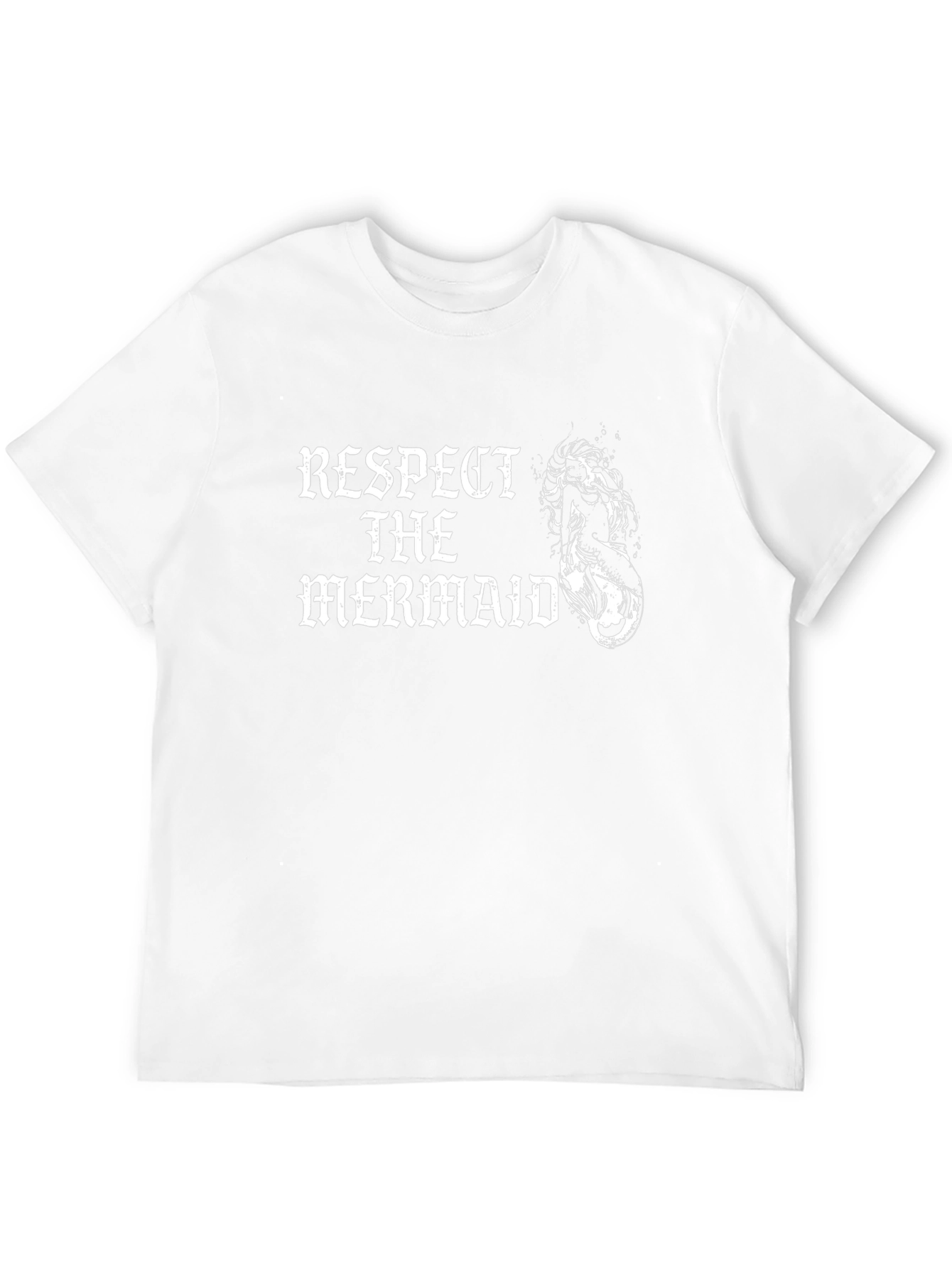 Respect the Mermaid Graphic Tee - Black Cotton T-Shirt