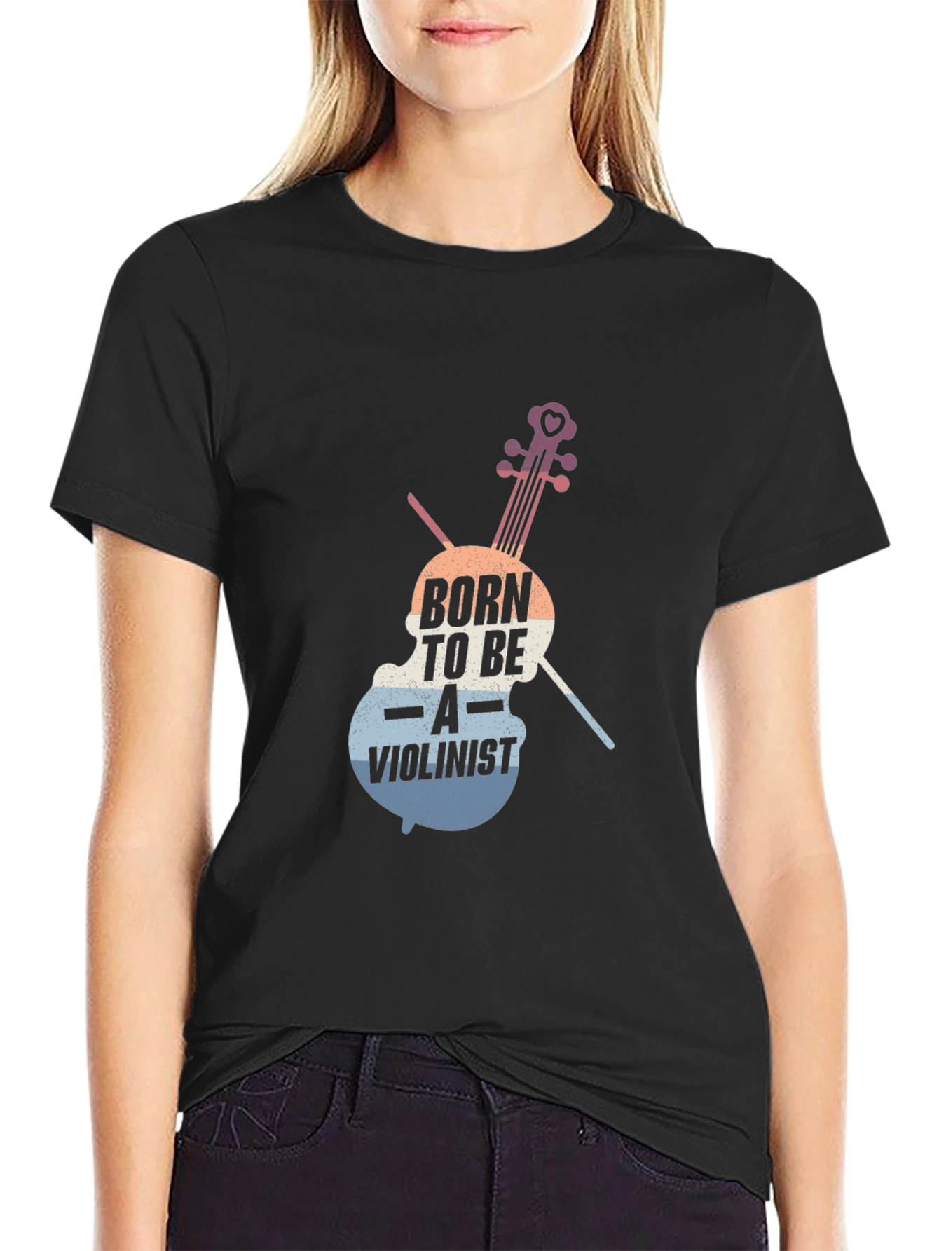 Born to Be A Violinist Black T-Shirt