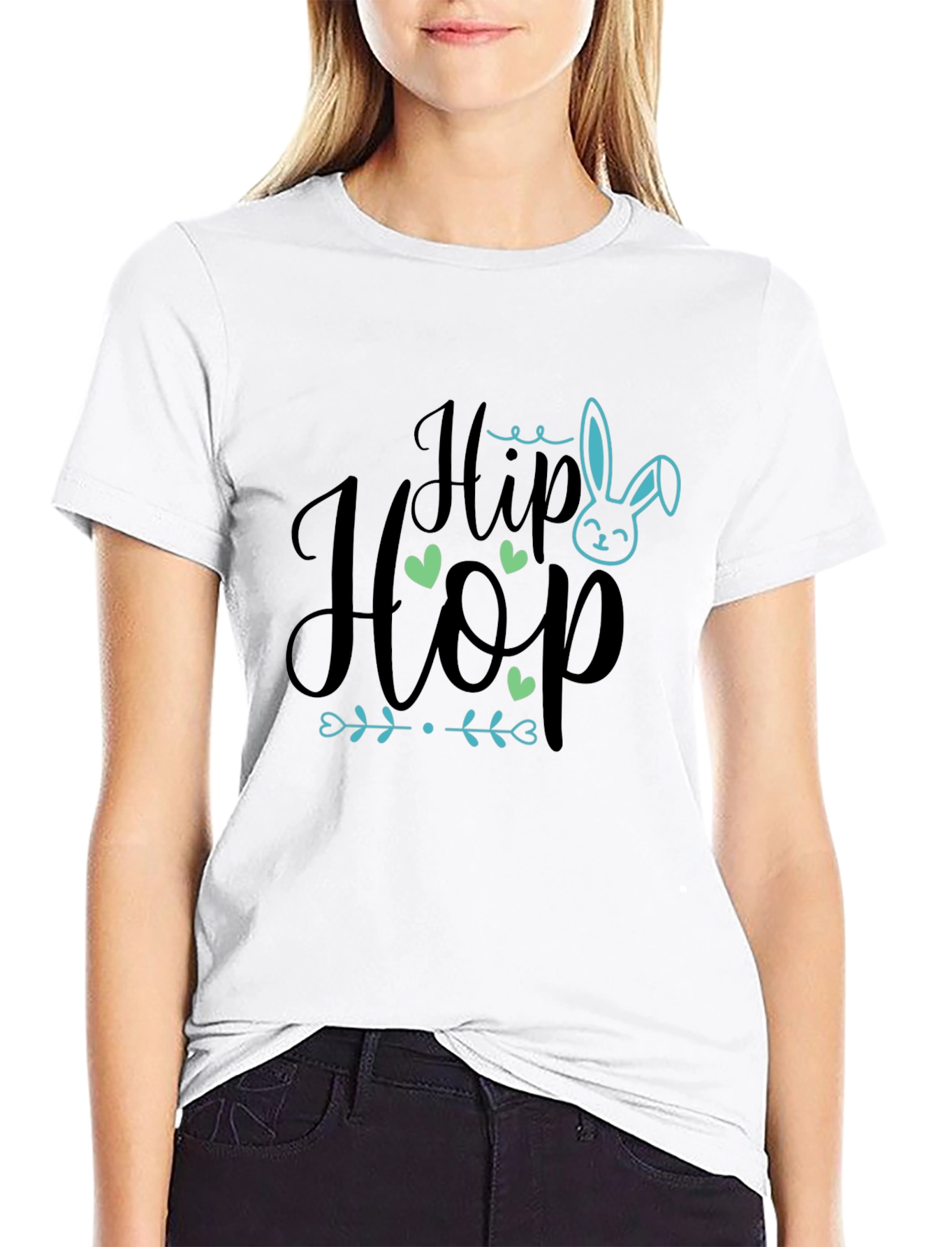 Hip Hop Easter Bunny Graphic Tee - Black