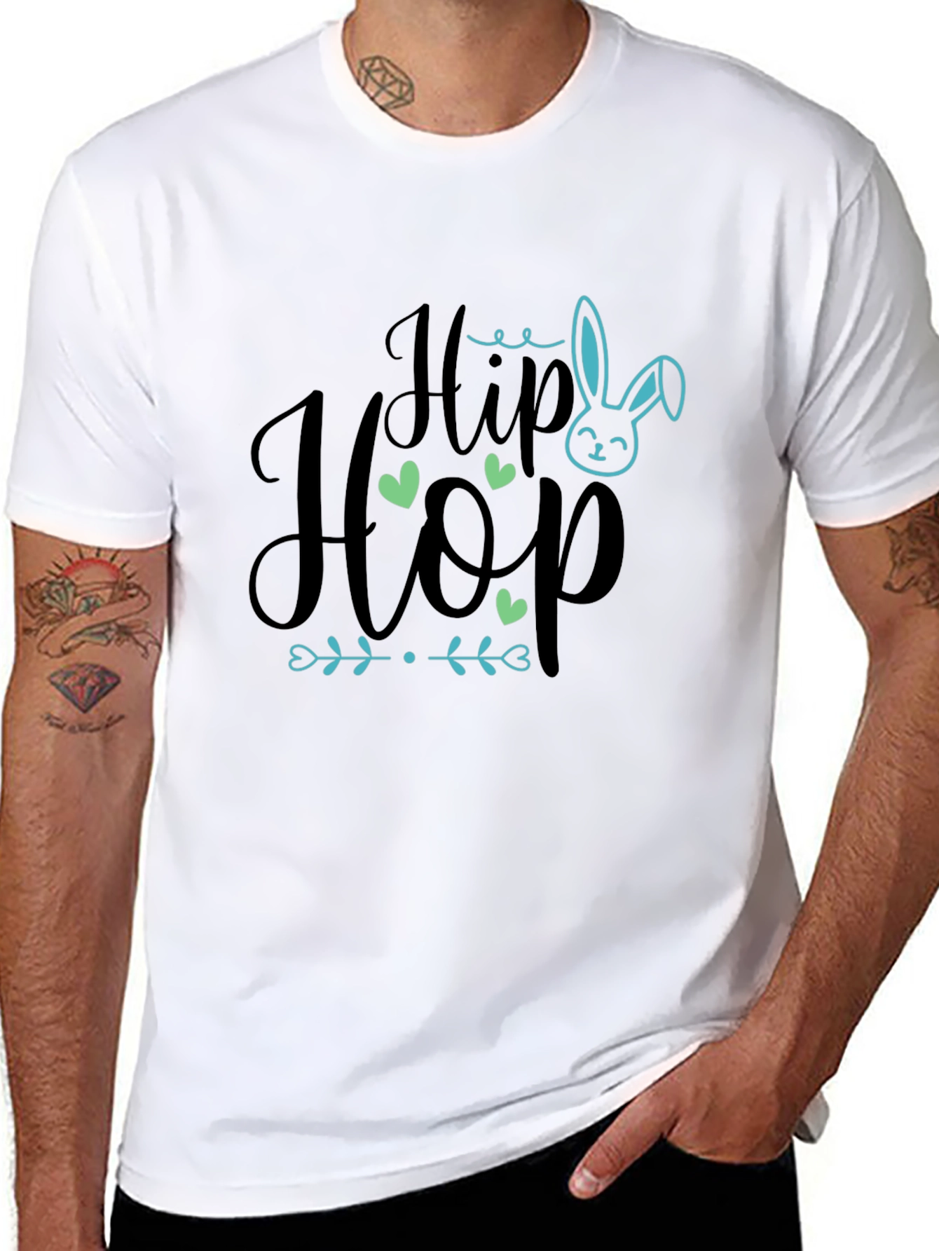 Hip Hop Easter Bunny Graphic Tee - Black