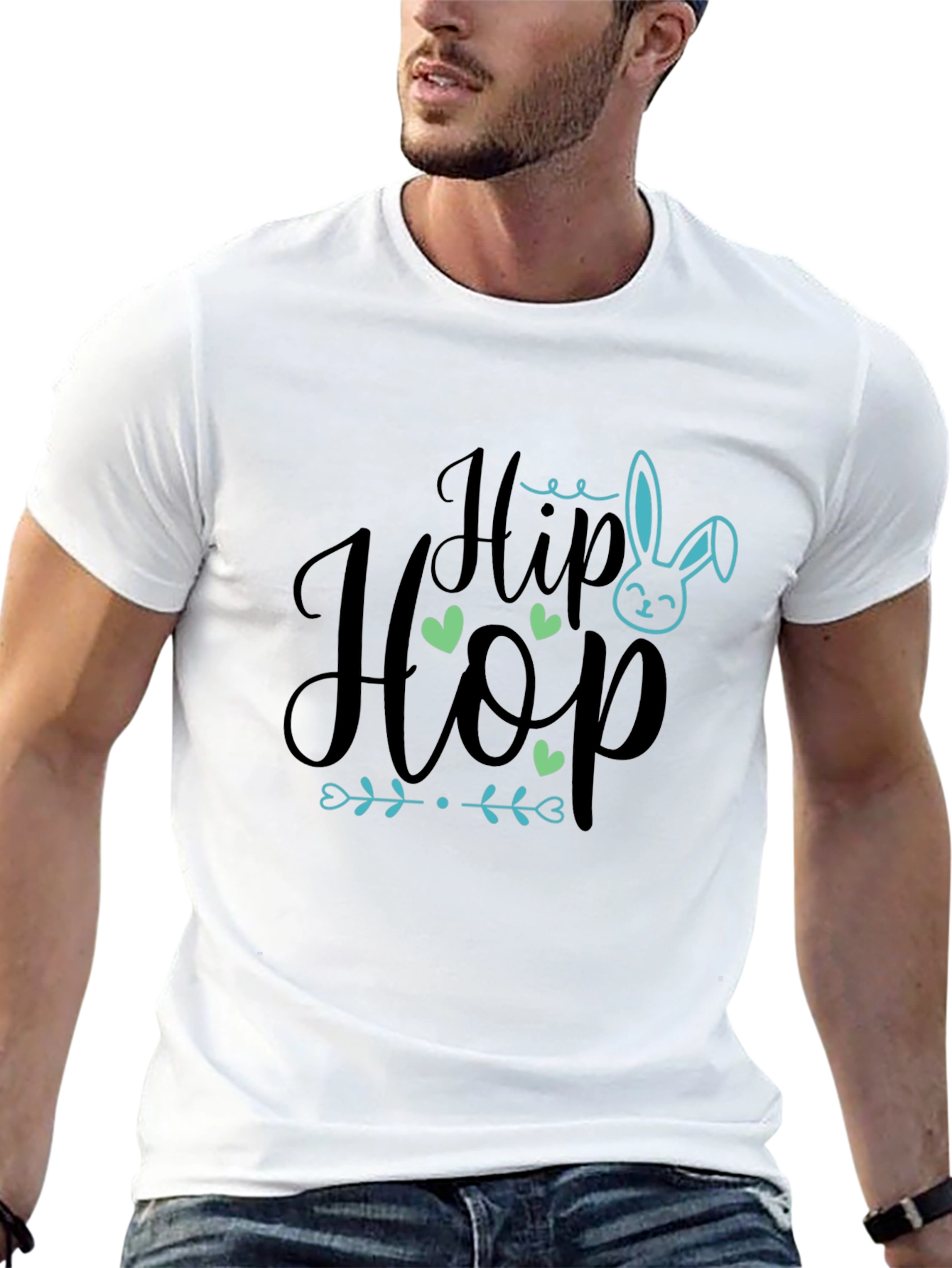 Hip Hop Easter Bunny Graphic Tee - Black