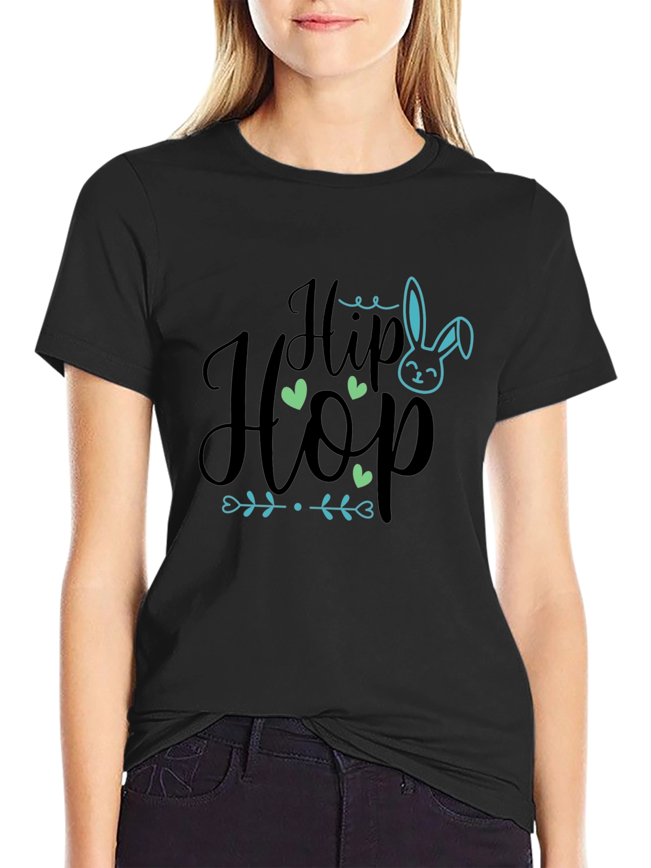 Hip Hop Easter Bunny Graphic Tee - Black