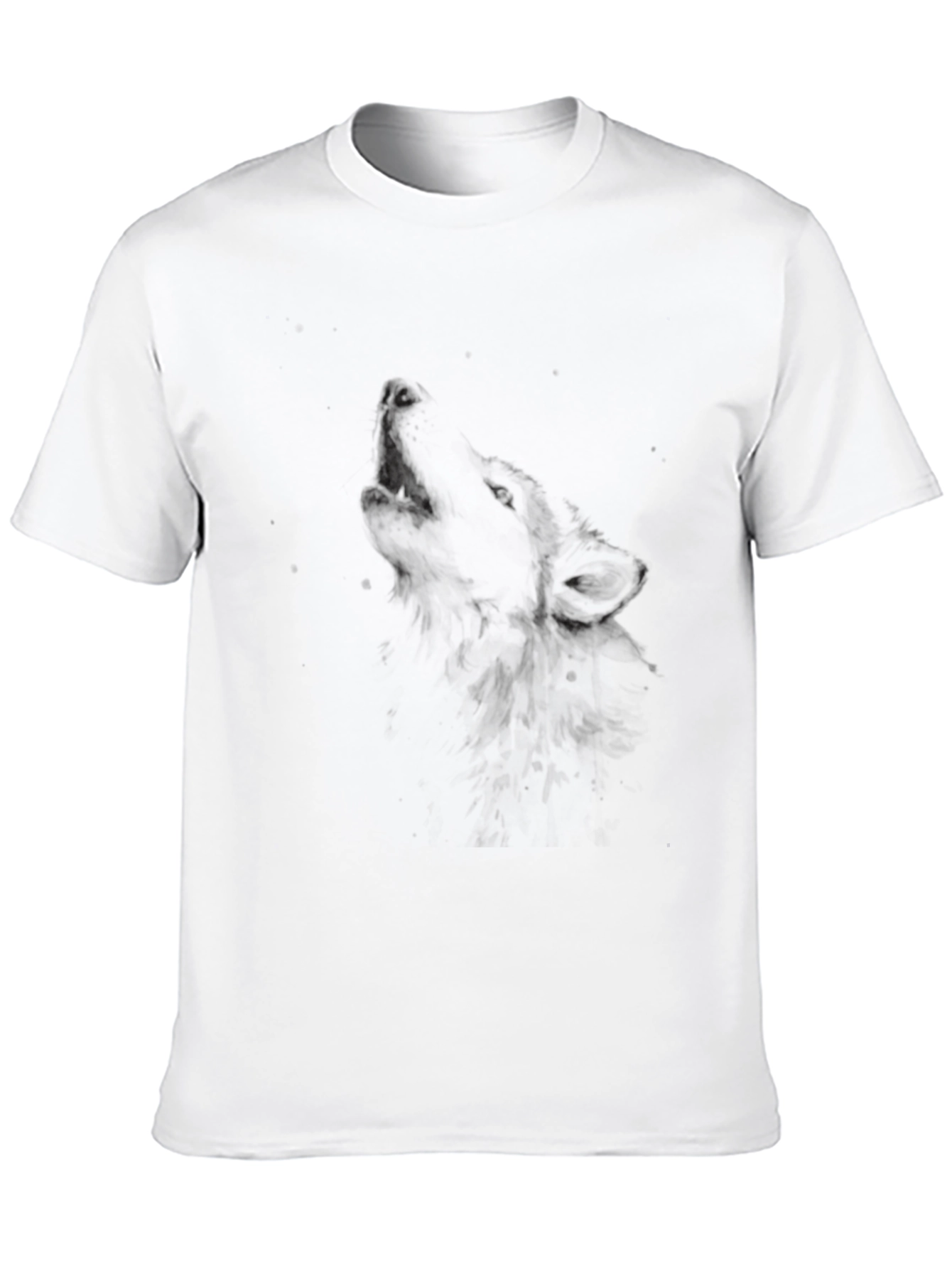 Mens Black Wolf Graphic Tee Shirt