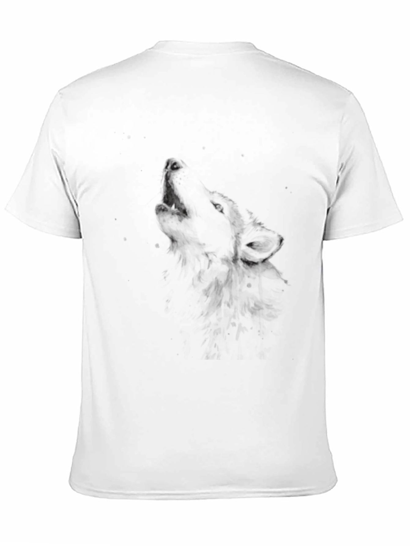 Mens Black Wolf Graphic Tee Shirt