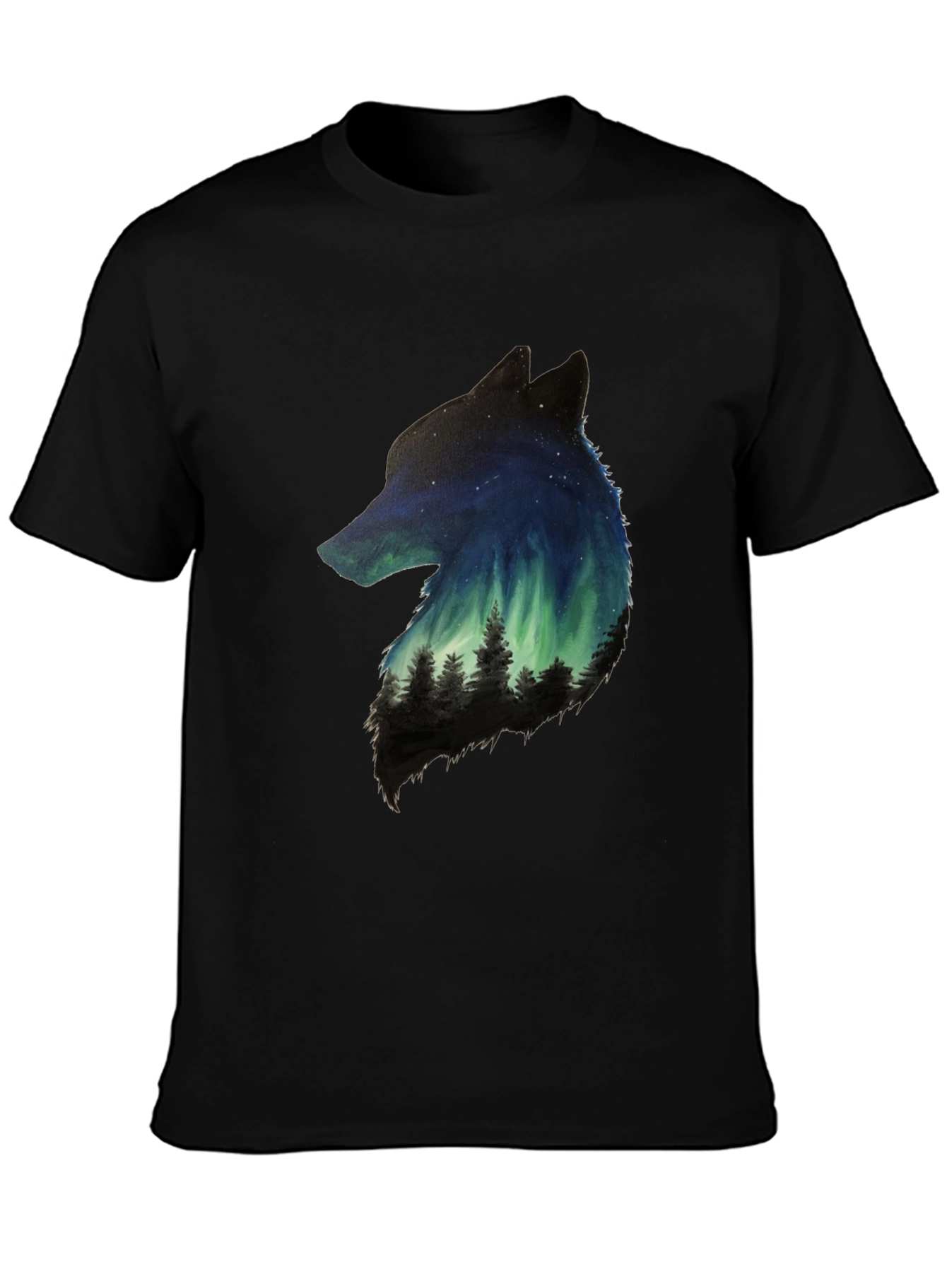 Wolf Aurora Nature Graphic Tee