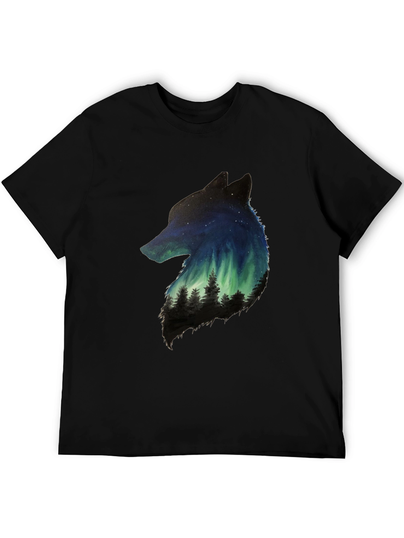 Wolf Aurora Nature Graphic Tee