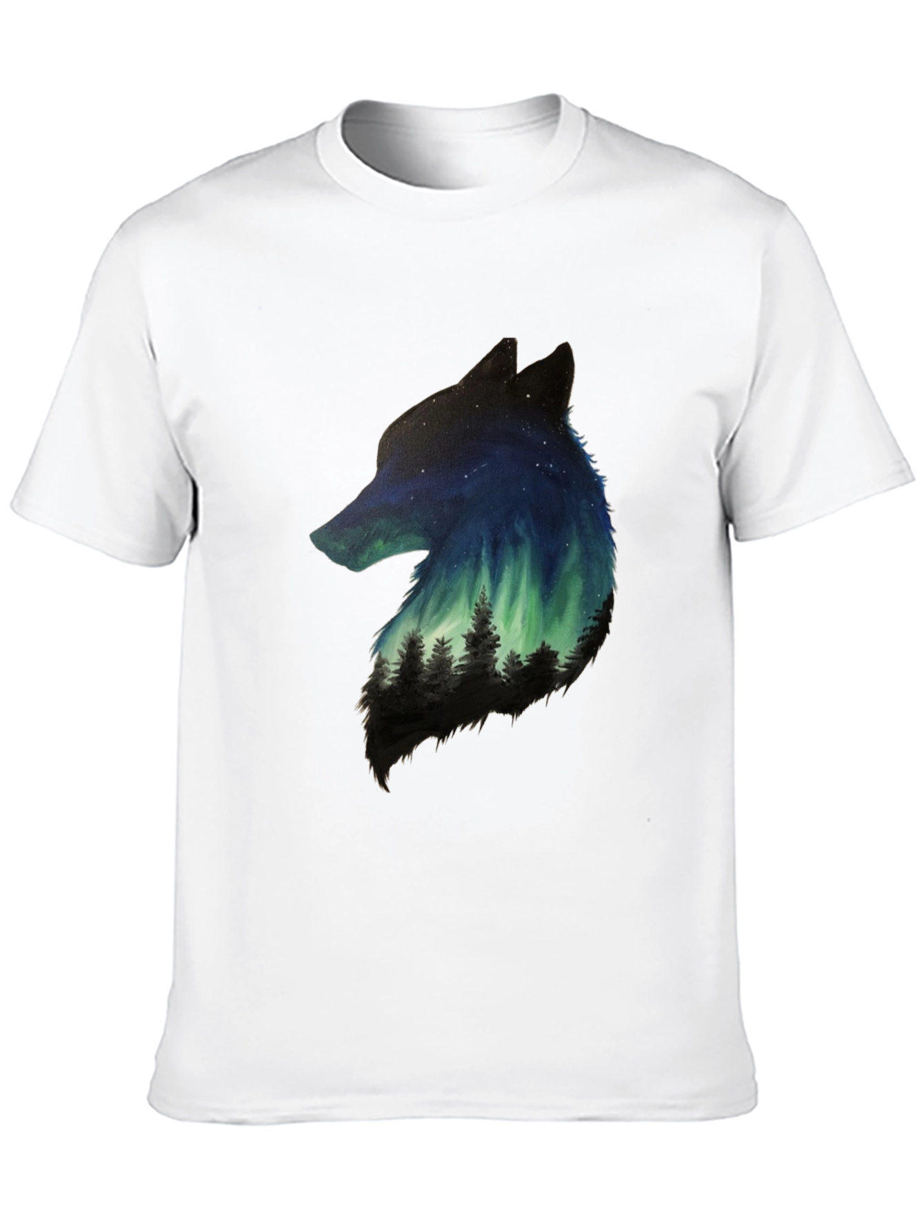 Wolf Aurora Nature Graphic Tee