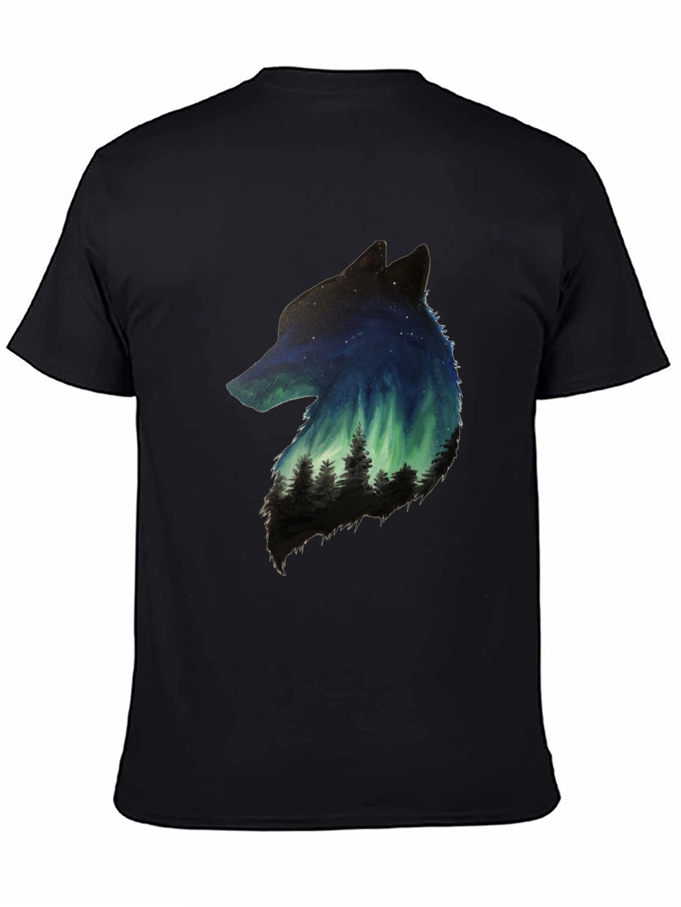 Wolf Aurora Nature Graphic Tee