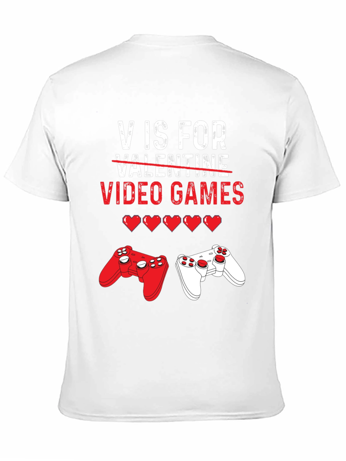V is for Video Games Valentines Day T-Shirt