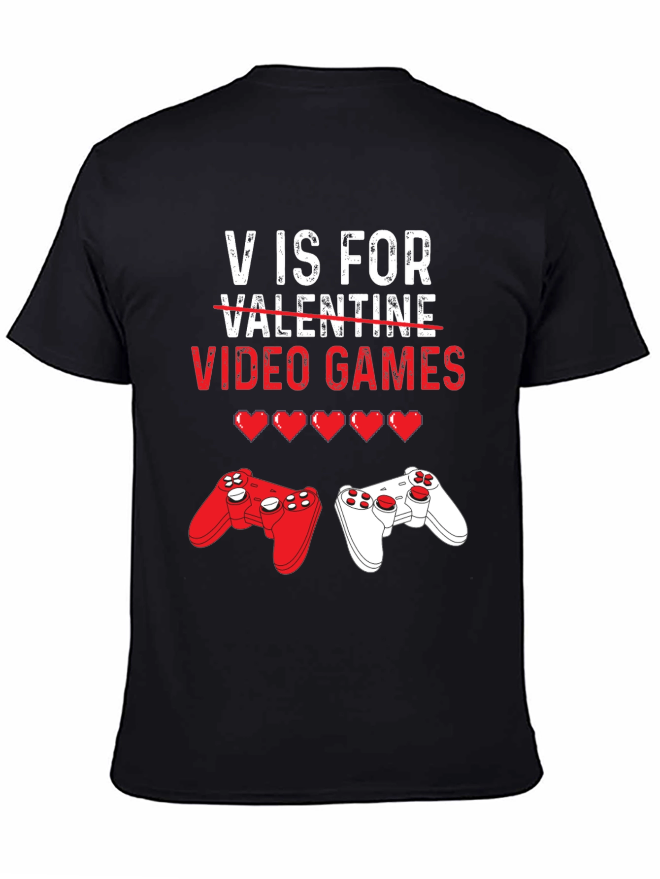 V is for Video Games Valentines Day T-Shirt